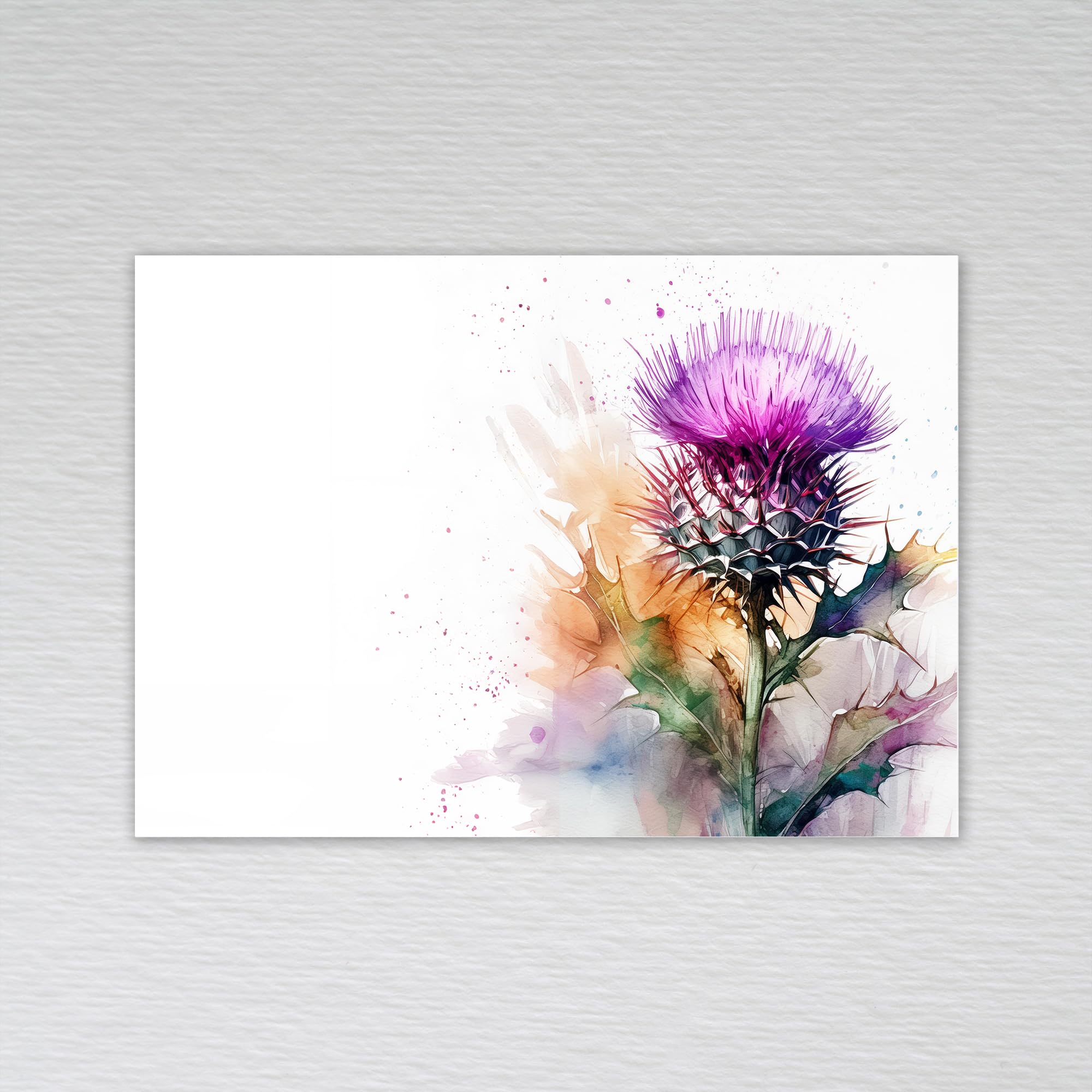 Scottish Blank Note Cards for Weddings, Burns Night Dinner Events, Saying Thank You with the National Flower of Scotland Theme: (Pack of 50 without Envelopes)