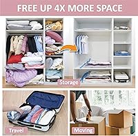 Vista 3 de Paquete de 6 bolsas de almacenamiento al vacío jumbo XXL, bolsas de sellado al vacío extra grandes para edredones, ropa de cama, almacenamiento