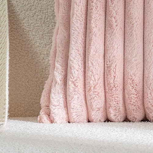 Miniatura 2 de DEELAND Paquete de 2 fundas decorativas de dos caras afelpadas y mullidas de pelo sintético para cojín, diseño a rayas para sofá, sillón o dormitorio