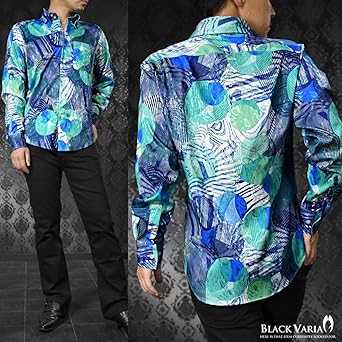 Amazon.co.jp: [ブラックバリア] サテンシャツ ドレスシャツ ドゥエ