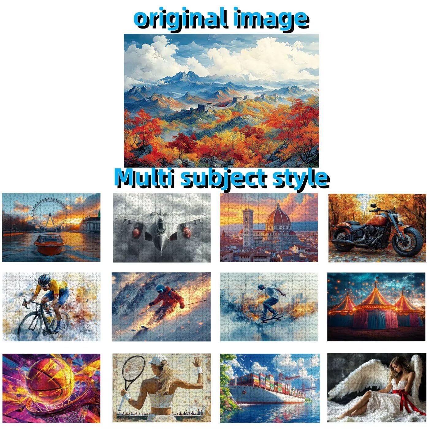 Puzzle 2000 Piezas Gran Muralla, Puzzle 2000 Piezas Adulto Paisaje, Rompecabezas de Madera para Adultos 70 x 100cm, Puzzles para Toda la Familia Cuadros Decoracion Salon Modernos Regalo RXPT-10875