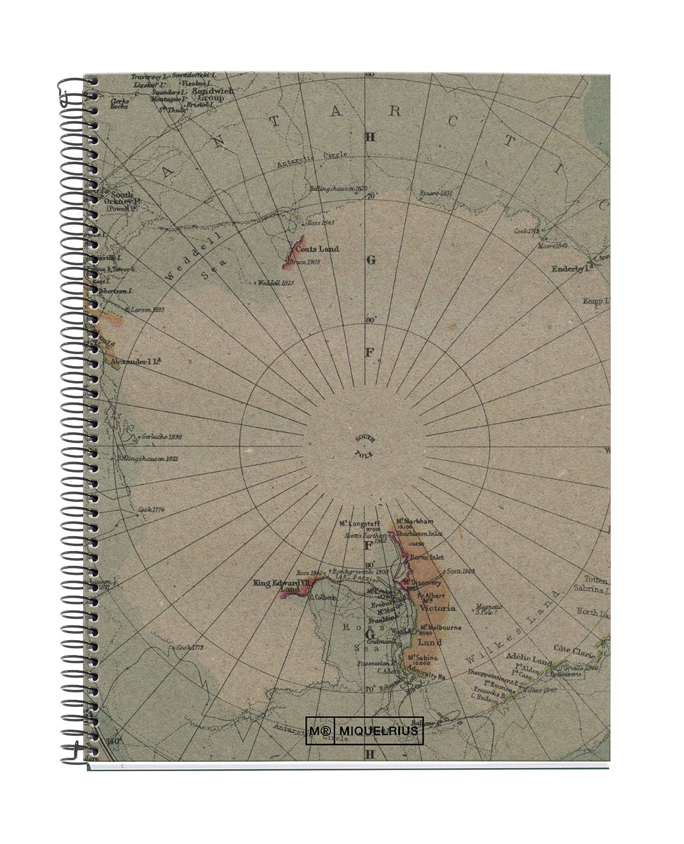 MiquelriusA4 Notebook, Horizontal Ruled 7 mm, 80 g/m² Recycled Paper, 80 Sheets of one Colour, Recycled Notebook, Spiral, Ruled Notebook, Eco MapsThe Forest Stewardship Council
