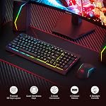 Redragon S142 Clavier de jeu sans fil & La souris Combo, 98 Clé RGB Clavier et 4800 DPI Ensemble de souris de jeu sans fil 2.4Ghz, dongle partagée
