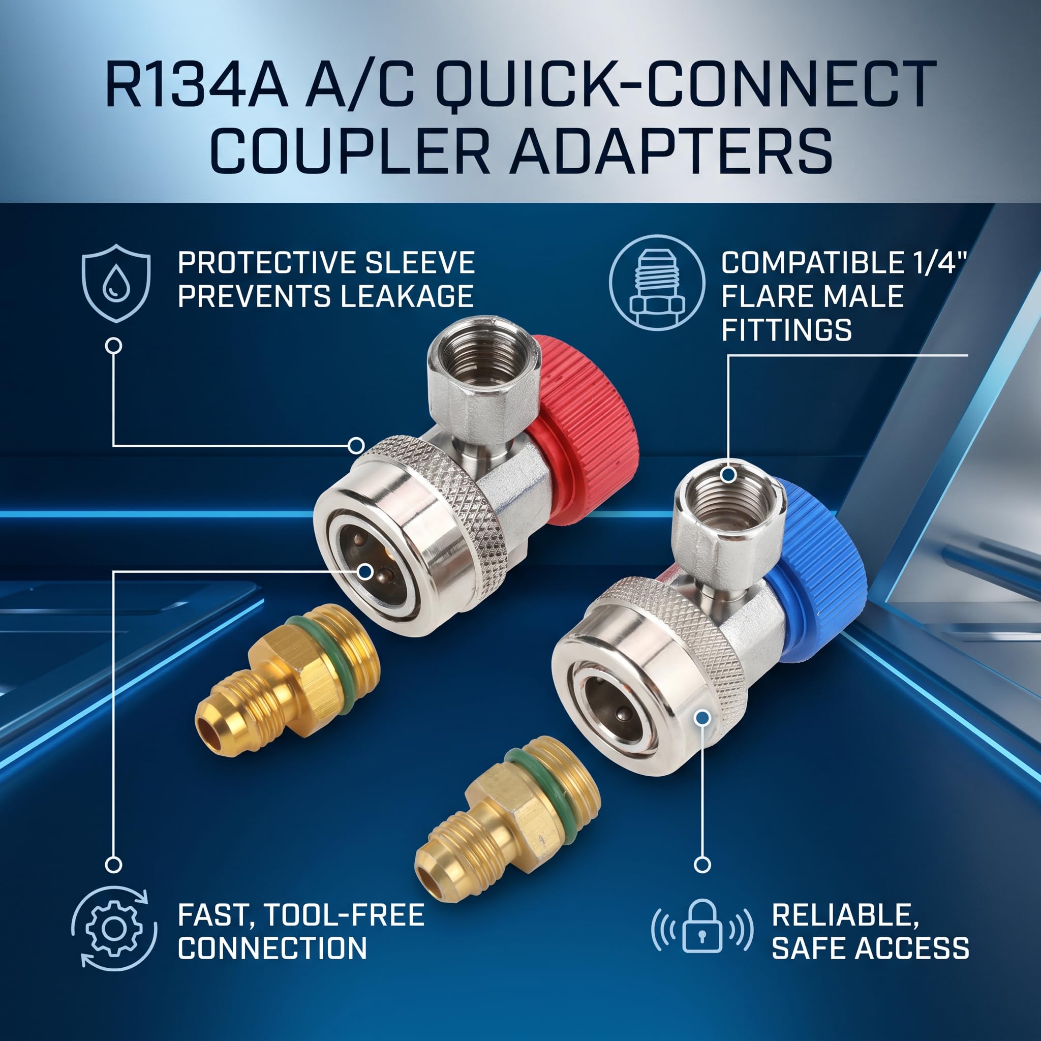 Adattatore Accoppiatore Rapido A/C R134 per Auto - Connettore Alto Basso Aria Condizionata