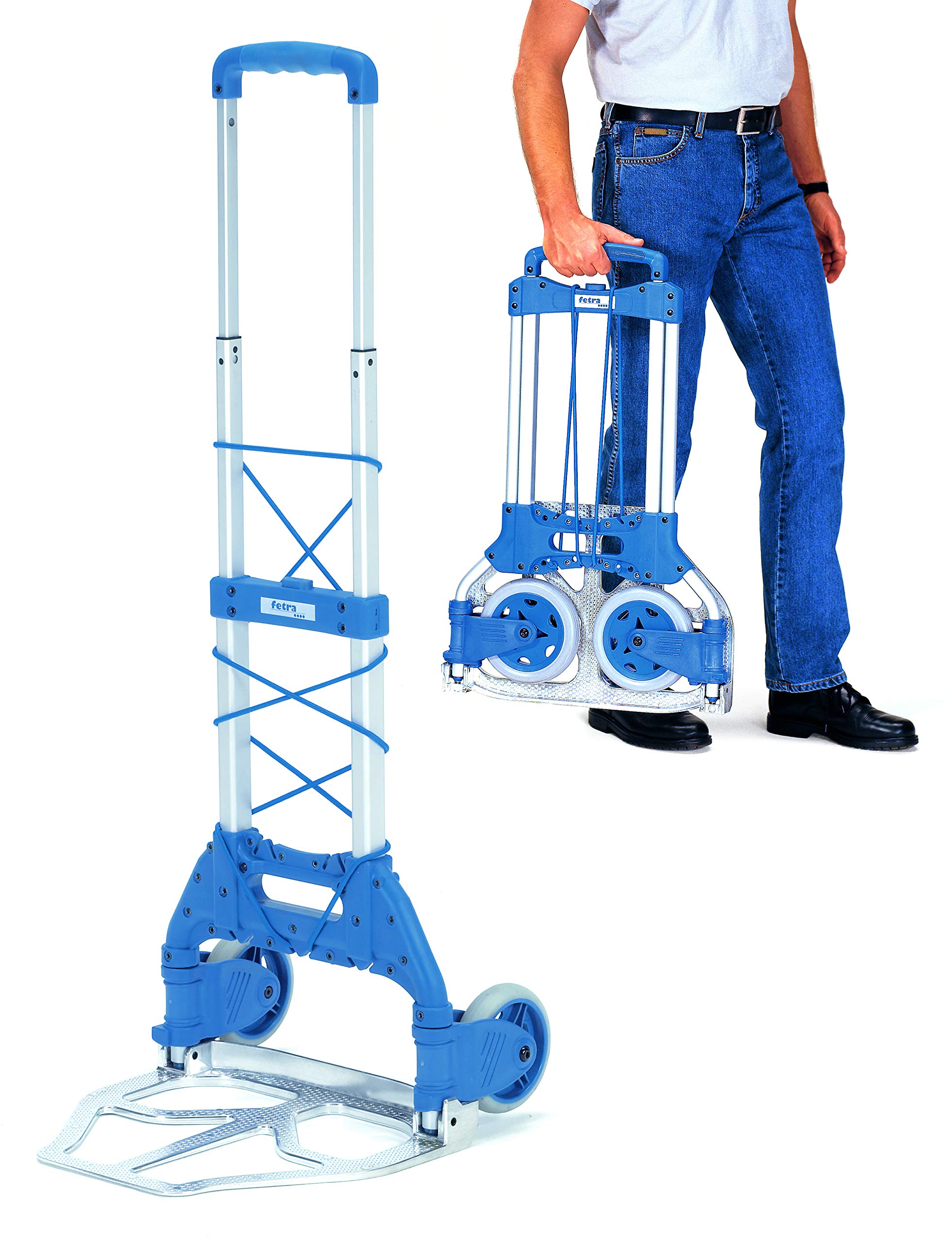 Sackkarre falt- & klappbar | tragbare Transporthilfe - Eigengewicht nur 3,2 kg | Traglast: 50 kg - Fasskarre aus Aluminium