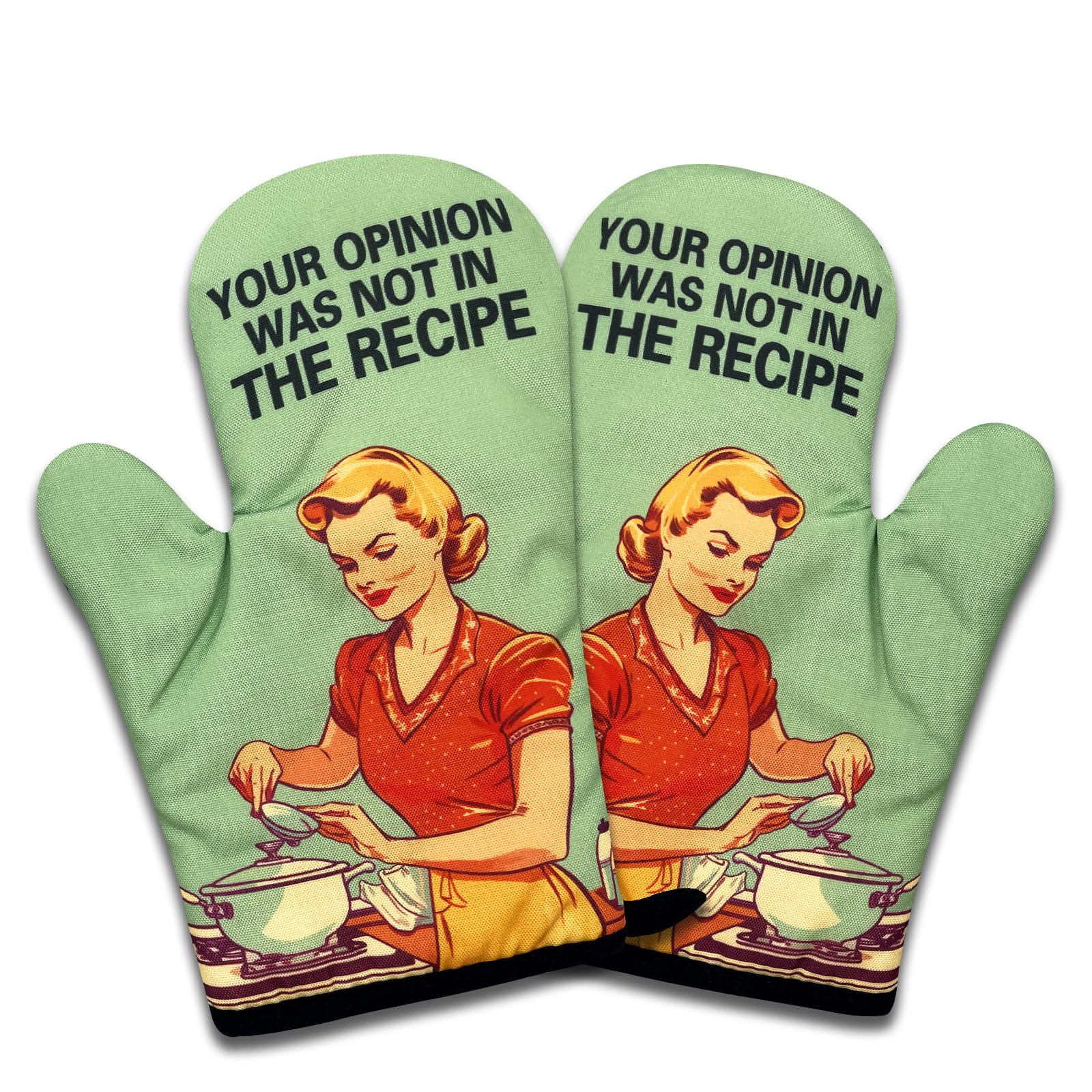 Gants de cuisine amusants et résistants à la chaleur pour une protection rétro au quotidien