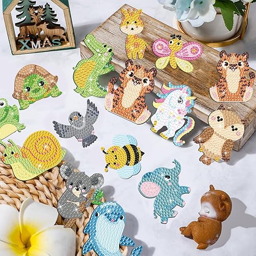 Miniatura 3 de 16 imanes de arte de diamantes para adultos, animales, pintura de diamantes, imanes para refrigerador, diamantes de imitación, kits de calcomanías