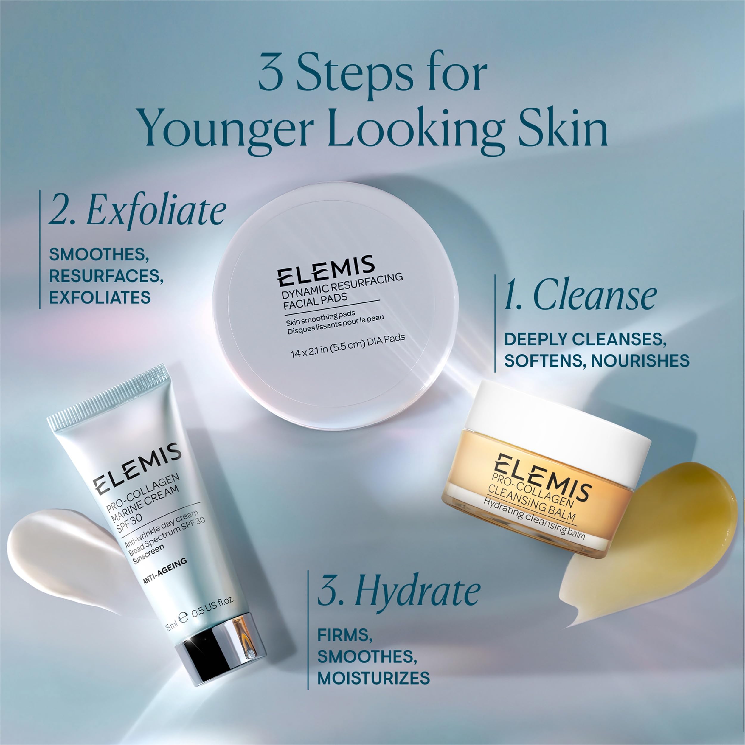 ELEMIS Dynamic Resurfacing Facial Pads, Gentle Textured Treatment Facial Exfoliating Pads