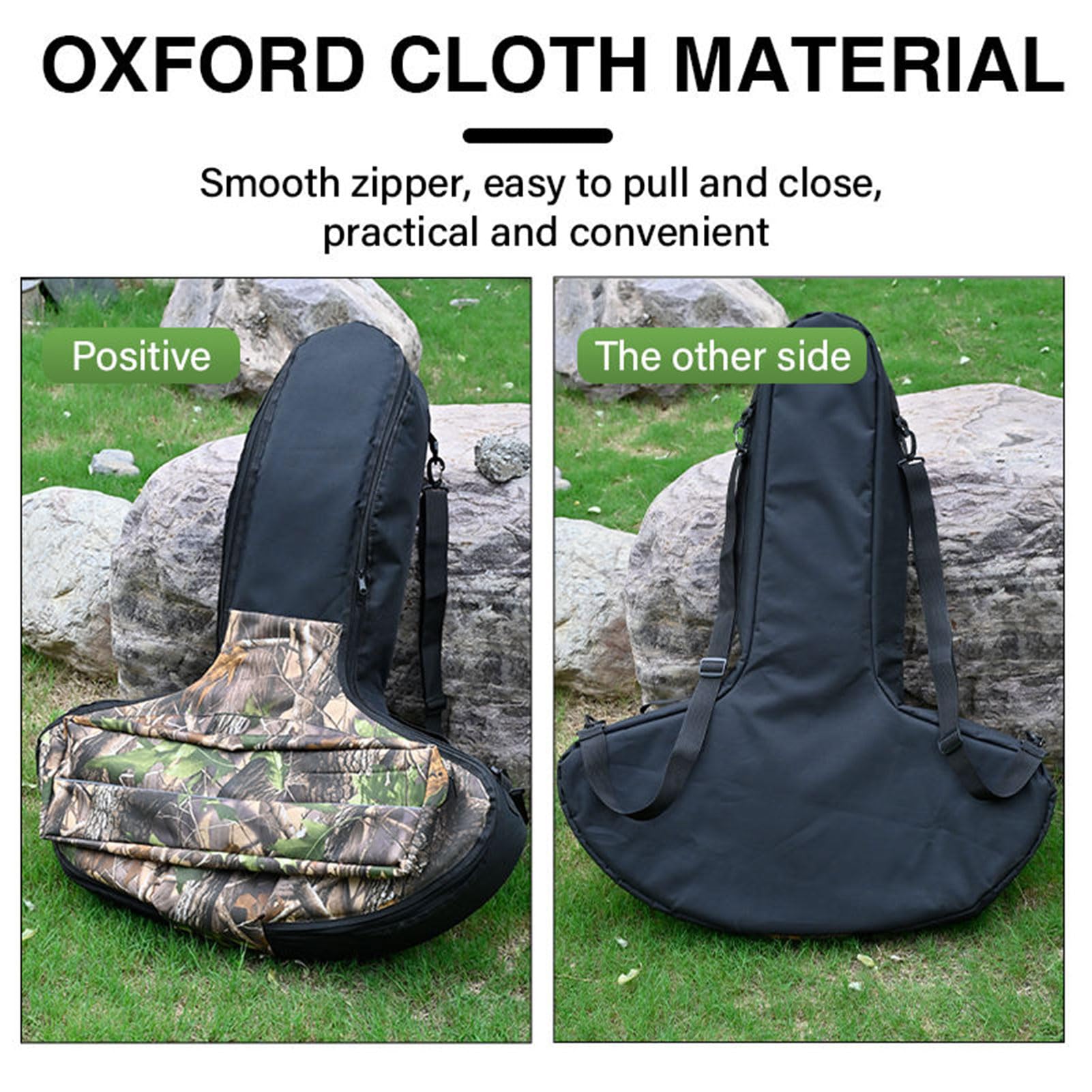 Étui pour arbalète avec bandoulière - Sac pour arbalète de Chasse en Plein air à Coque Souple et Durable, Noir/Camouflage