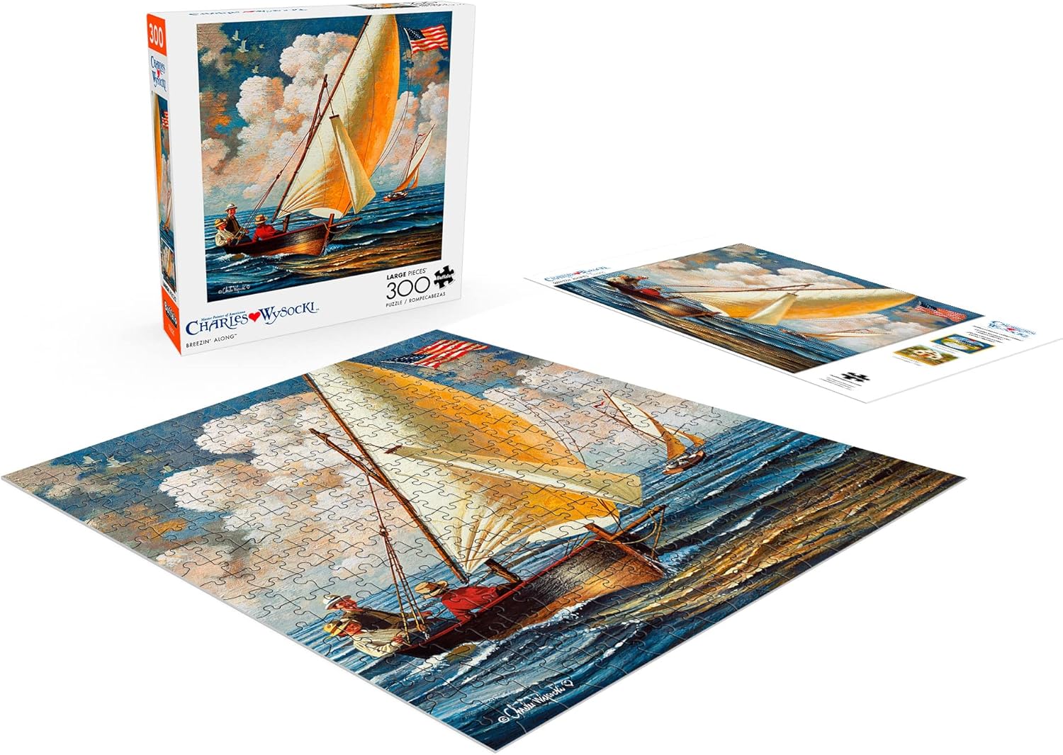 Buffalo Games - Charles Wysocki - Breezin' Along - 300 Large Piece Jigsaw Puzzle : Toys & Games