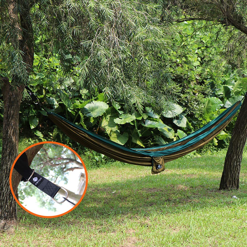 Anyoo Tree Swing Straps-Hängekit, haltbare 59 "Lange × 2" breite Gurte, schwere Stahlkarabiner, einfach und schnell, gut für Schaukeln und Hängematten