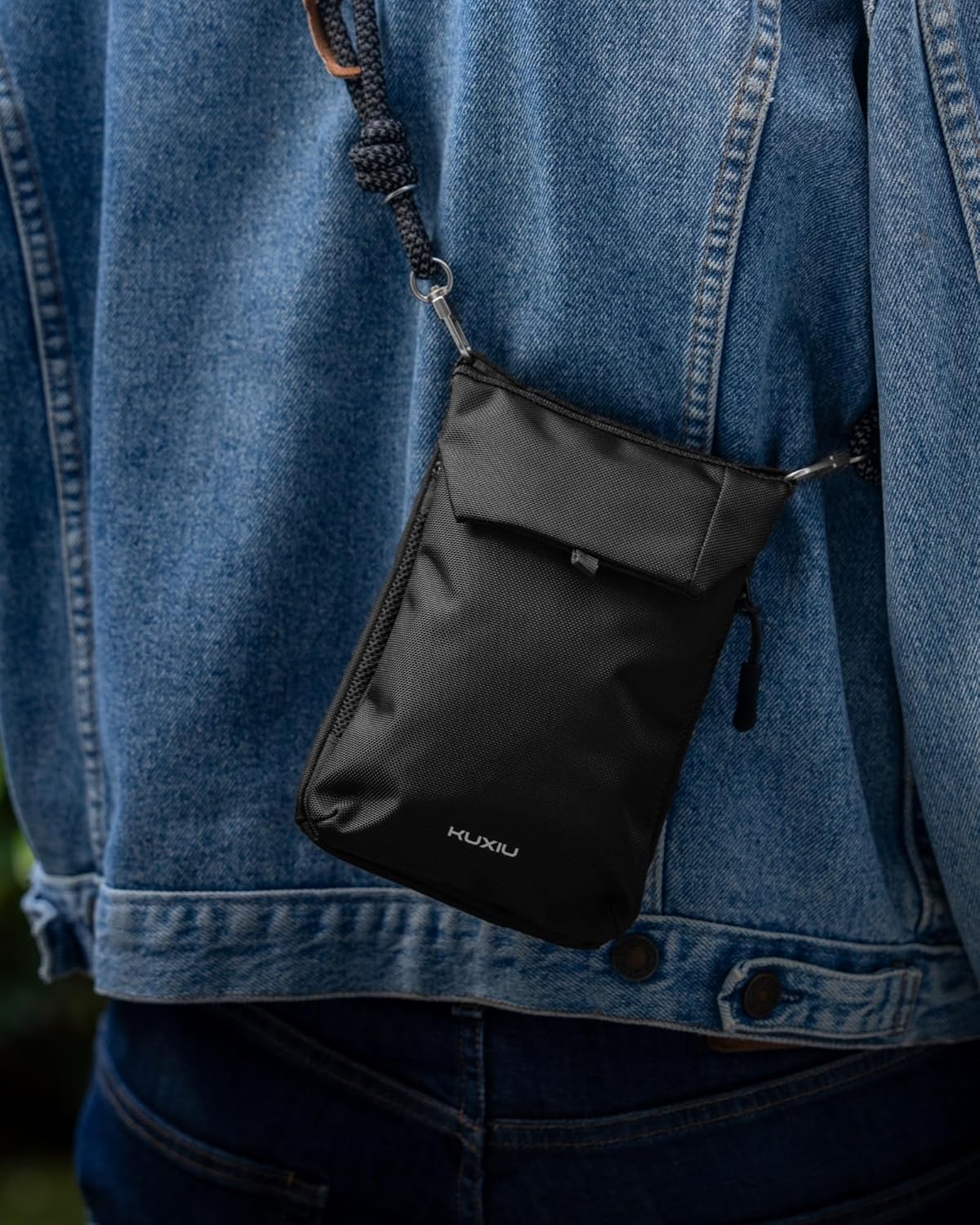 KU XIU Small Crossbody Bag for Women Travel, RFID-Blocking Antitheft Card Slot, Nylon Waterproof Phone Purse with14-24 Strap