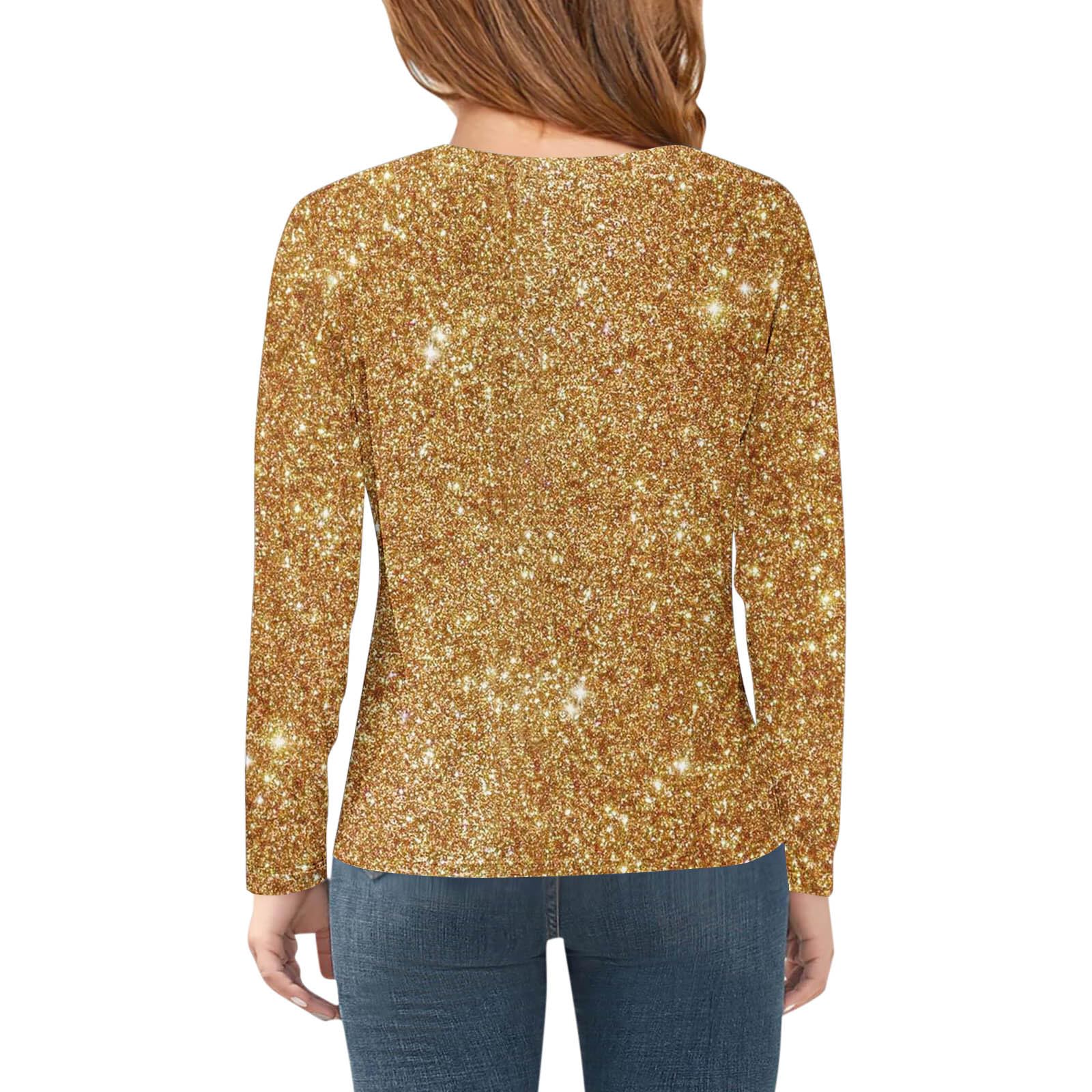 Ybing Jersey para niña, divertido, novedoso, estampado 3D, camiseta de manga larga, cuello redondo, blusa delgada, jersey ligero, camiseta clásica de manga larga, camiseta básica, túnica, algodón,