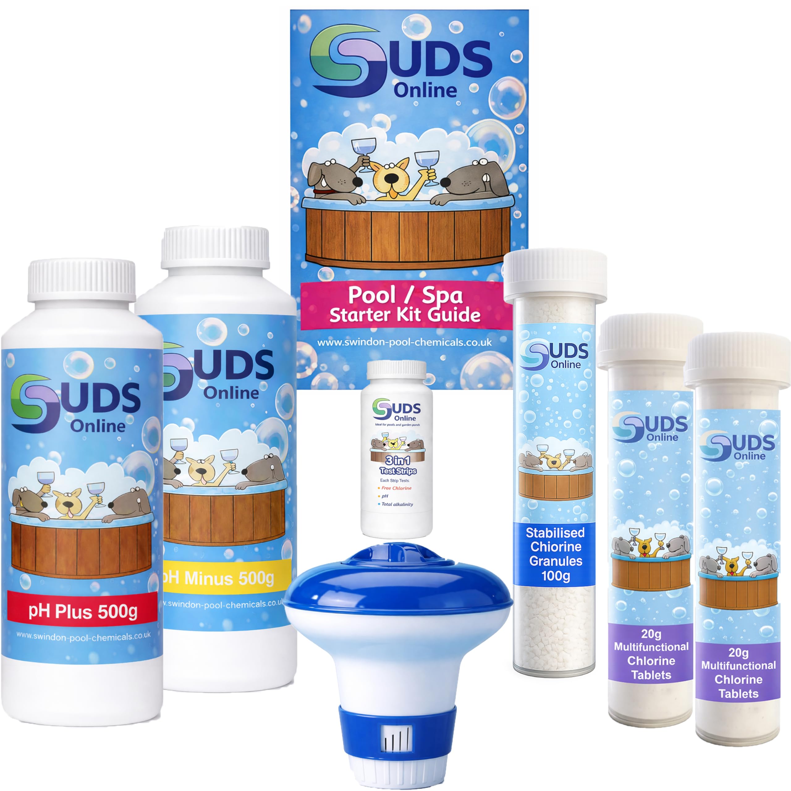 Suds-Online Suds Online 500G Swimming Pool Hot Tub Chemical Water Cleaner Starter Treatment Kit