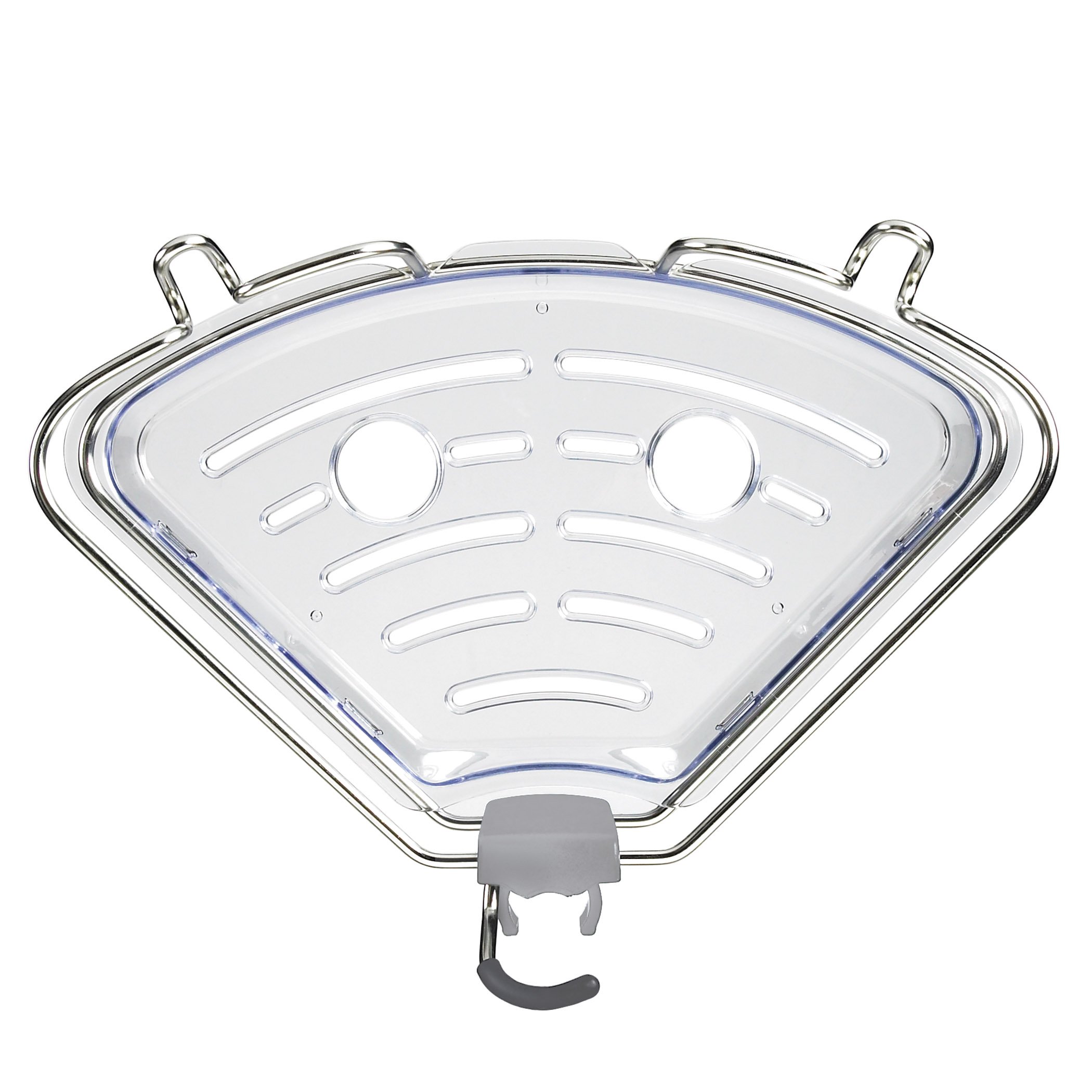 OXO 1451380 Good Grips Stainless Steel Corner Standing Shower Caddy