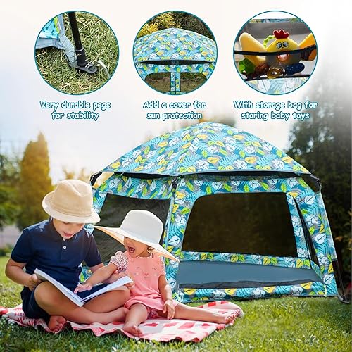 Miniatura 2 de Tienda de campaña desplegable para niños, para exteriores e interiores, casa de juegos de princesa grande para niñas de 1, 2, 3, 4 años