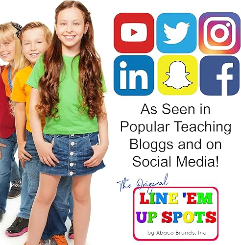 Miniatura 7 de Original Line Em Up Spots - Paquete de 36 números multicolores de 4 pulgadas para azulejos de aula y suelos de cemento  Sin rasguños ni peladuras.