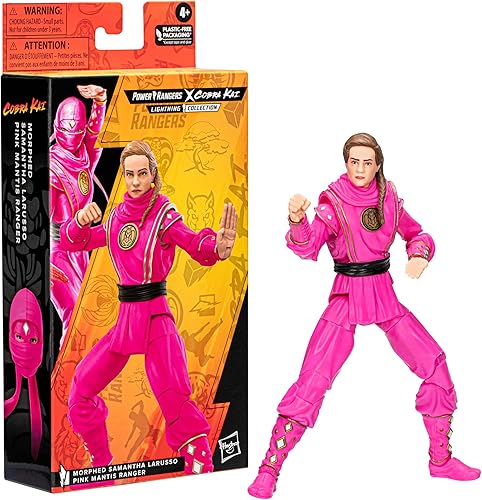 Miniatura 7 de Hasbro Power Rangers x Cobra Kai Ligtning Collection - Figura de guardabosques Samantha LaRusso rosa de Mantis (5.9 in)