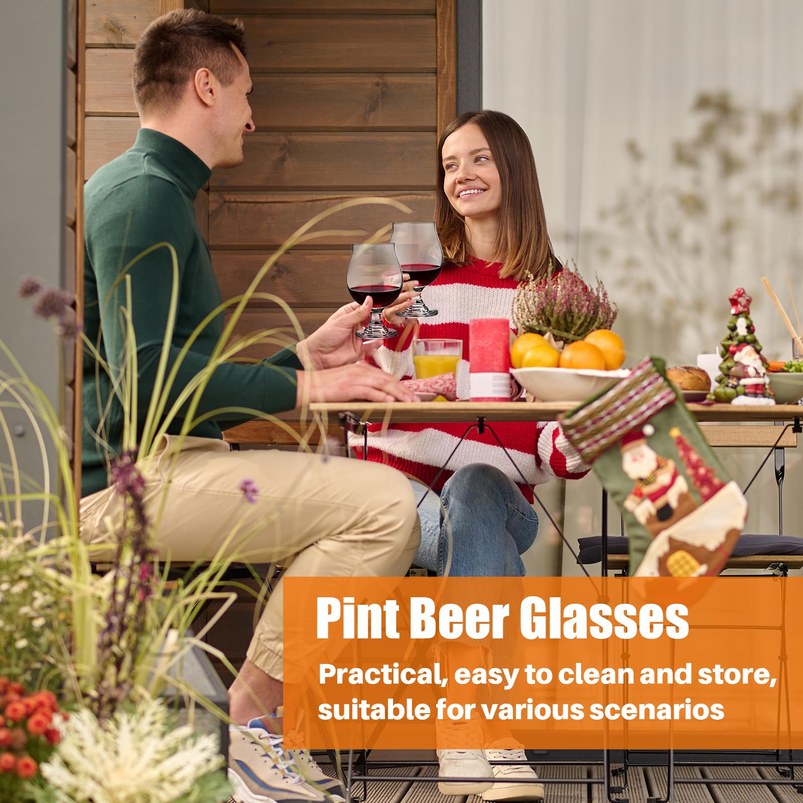 Sabary Juego de 12 vasos de cerveza clásicos de 16 onzas, estilo belga, tulipán, para despedida de soltero, fiesta de anfitrión, cristalería, IPA Ale Pilsner belga
