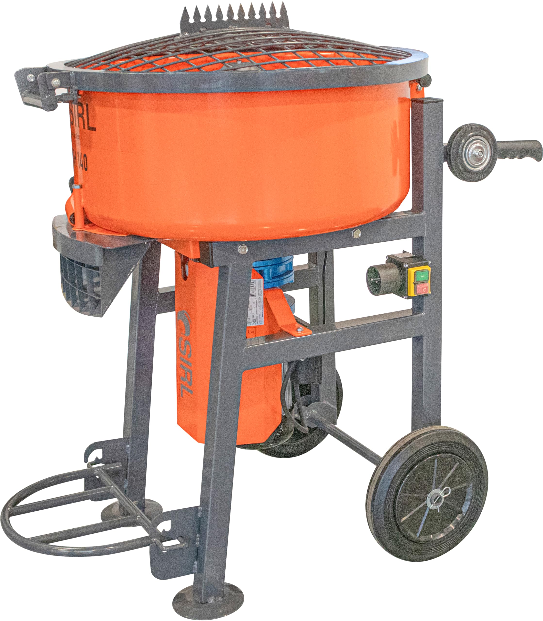 MH140 Profi Betonmischer 230V Zwangsmischer Mischmaschine Beton Zementmischer zum Anrühren von Mörtel, Zement, Putz, Beton, Schüttgut | 1500 Watt Motor | 130 Liter Trommelvolumen | 3 Rührarme