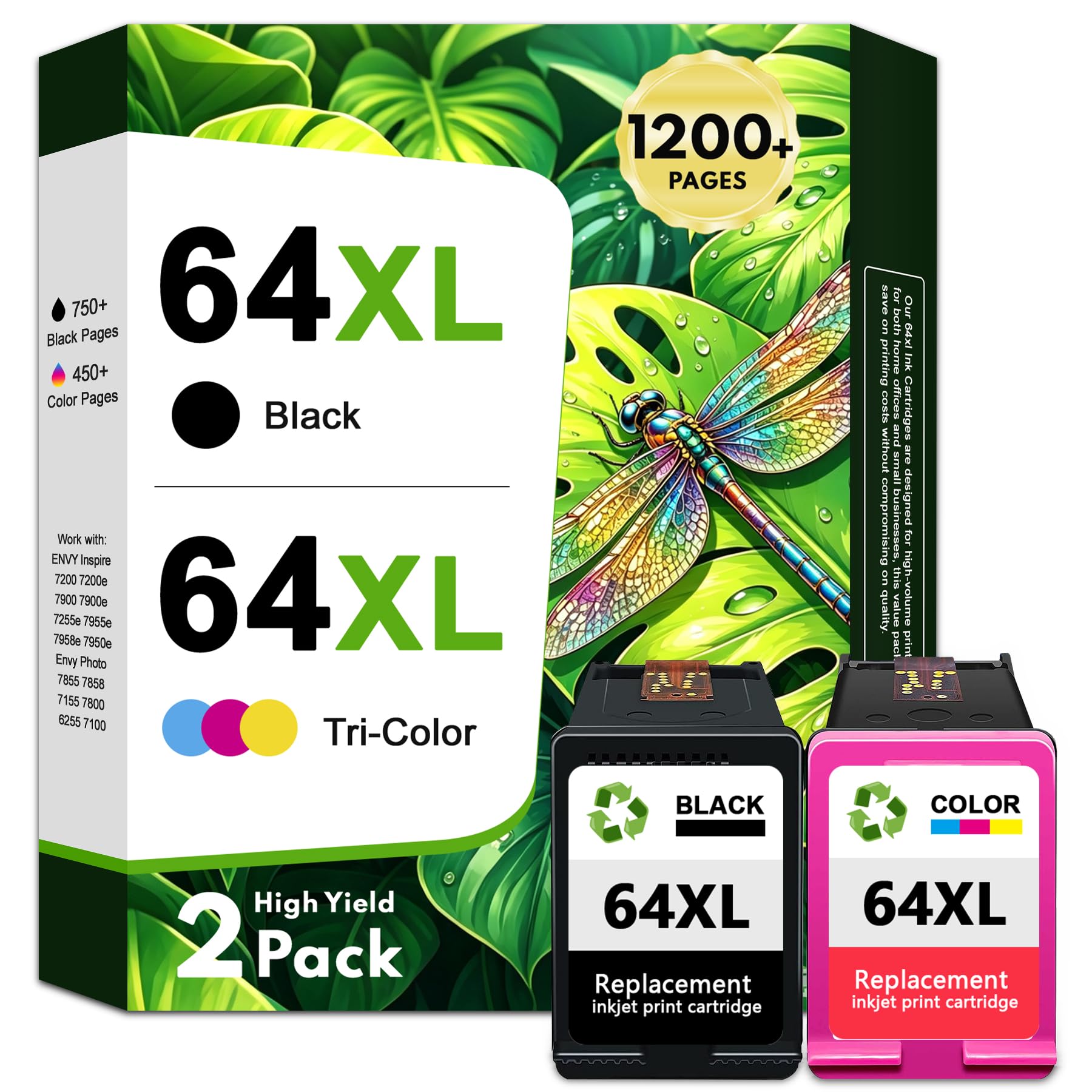 Amazon.com: 64XL Black and Color Ink Cartridge Combo Pack