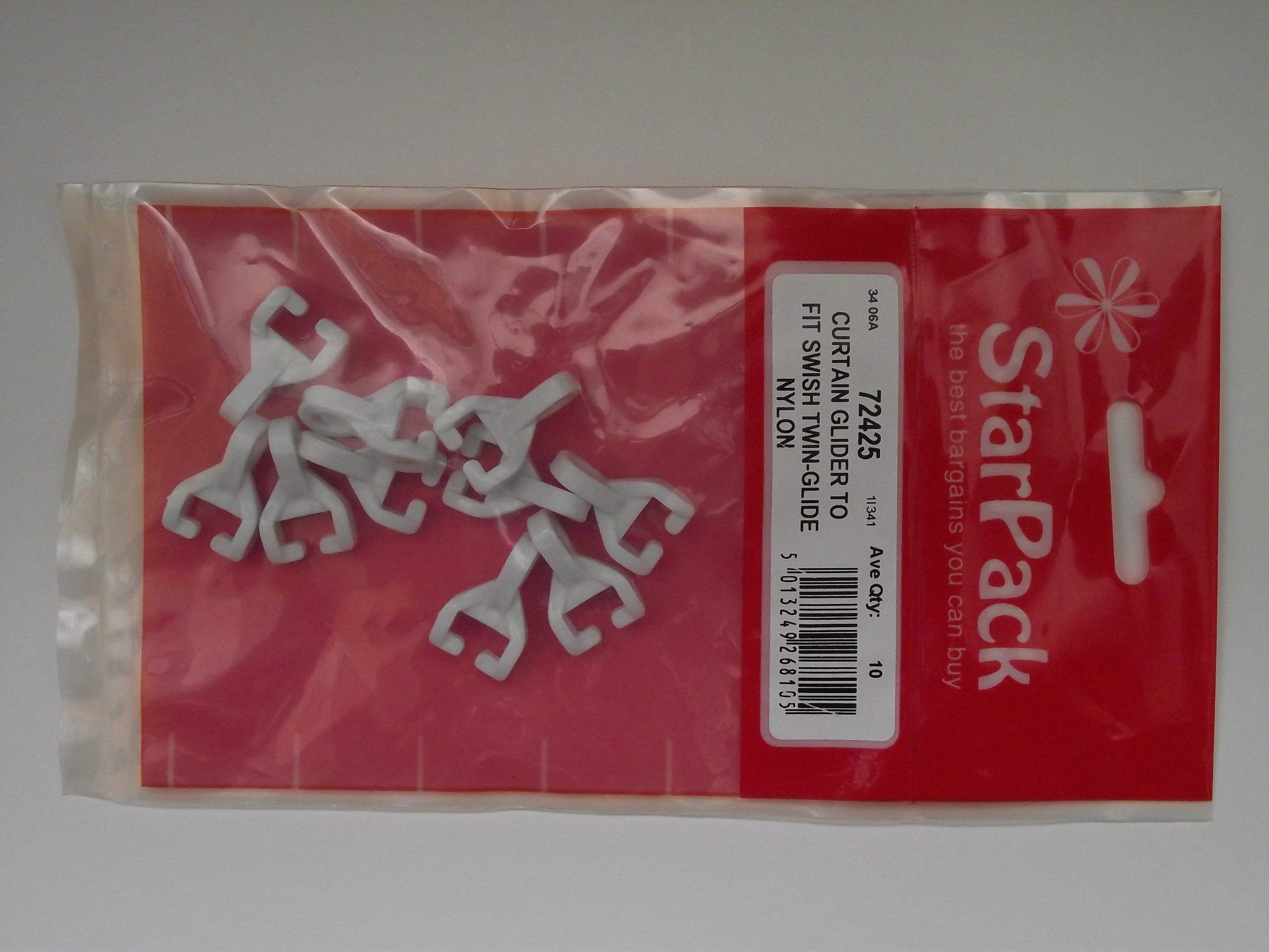 StarPack 72425 Curtain Glider to fit Swish Twin-Glide Nylon (Pack of 10)