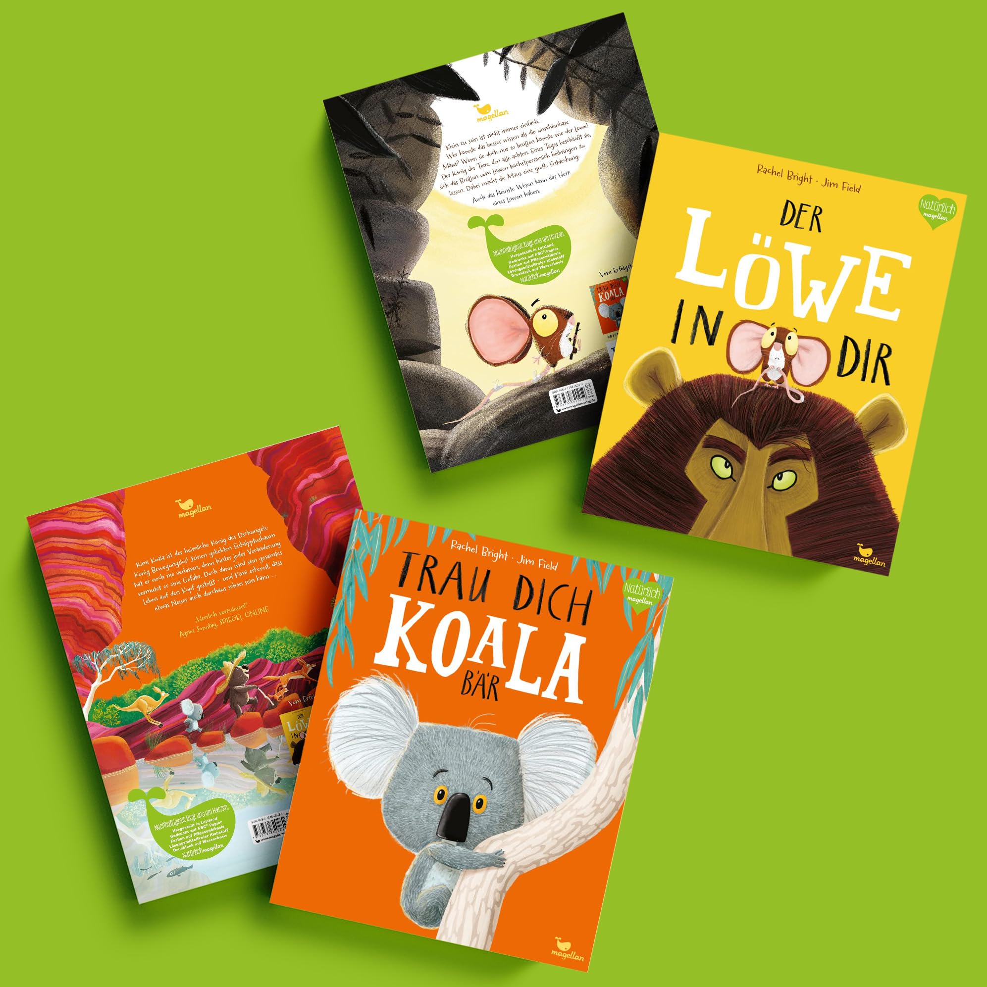 Der Löwe in dir & 7 weitere Bilderbücher von Rachel Bright/Jim Field – Das komplette Set für Kinder ab 3 Jahren über Gefühle Freundschaft & Mut, inkl. Stickerset, Vorlesebücher zum Lernen & Entdecken