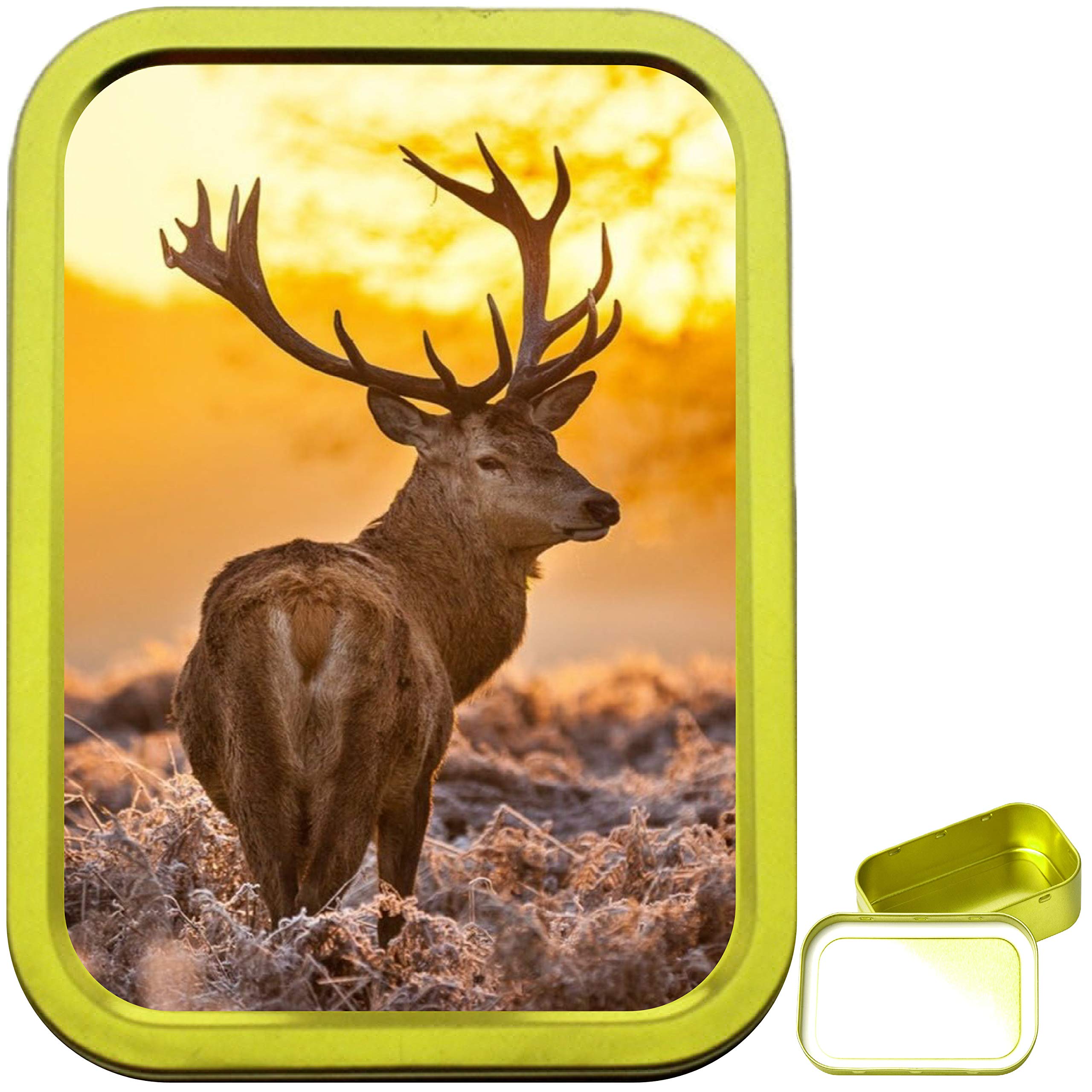 Teez Gold Emperor Stag 2Oz Tobacco Tin, 2Oz Tobacco Tin, Airtight Tobacco Tin