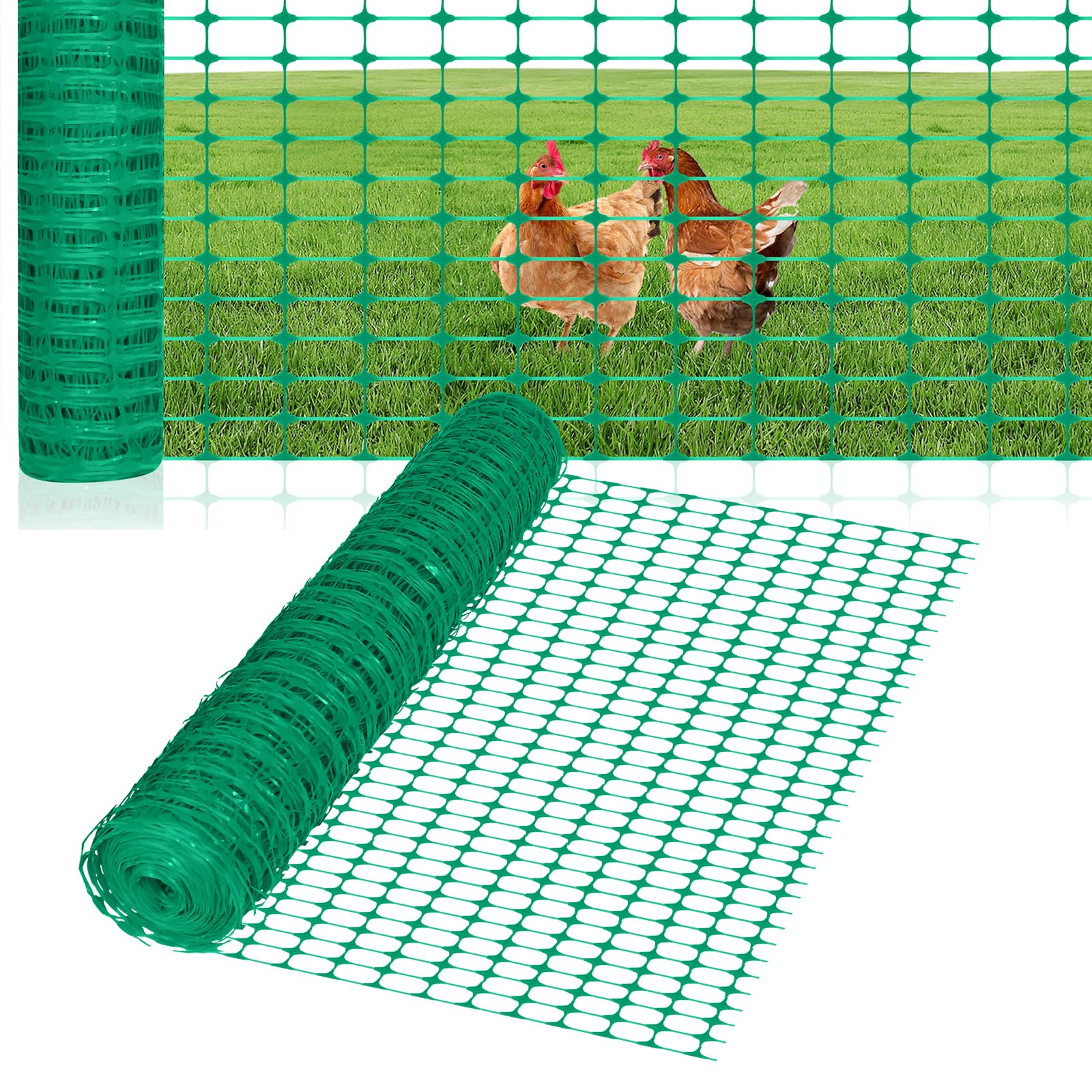 FIVMEN Rollo de Malla de Seguridad de Plástico 1x30 m Valla de Barrera Valla de Protectora Red de Advertencia Red de Seguridad para Perros Aves de Corral, Verde