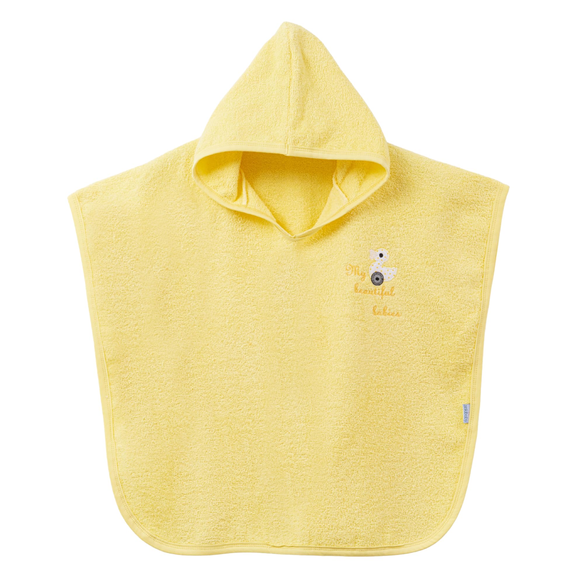 Ankibaby Baby Badeponcho mit niedlichem Entenmotiv – Weiches Kapuzenhandtuch aus 100% Baumwolle – Saugfähig, atmungsaktiv & hautfreundlich – Für Neugeborene und Kleinkinder