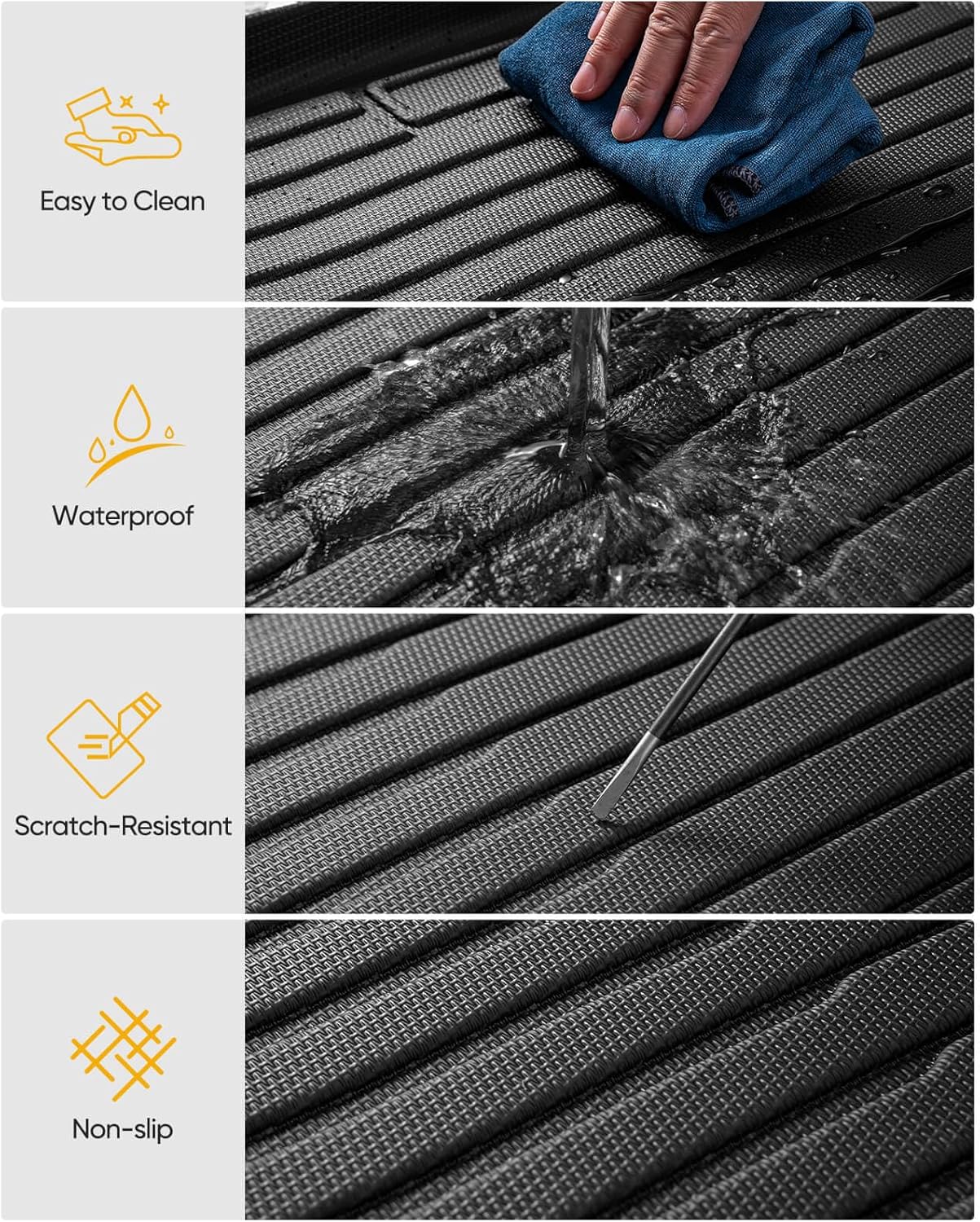 All Weather Floor Mats & Upper Cargo Liner for Mercedes Benz GLB 2026 2025 2024 2023 2022 2021 2020, Heavy Duty Custom Fit for GLB 250 Front 2nd Row, Non-Slip Black Car Accessories