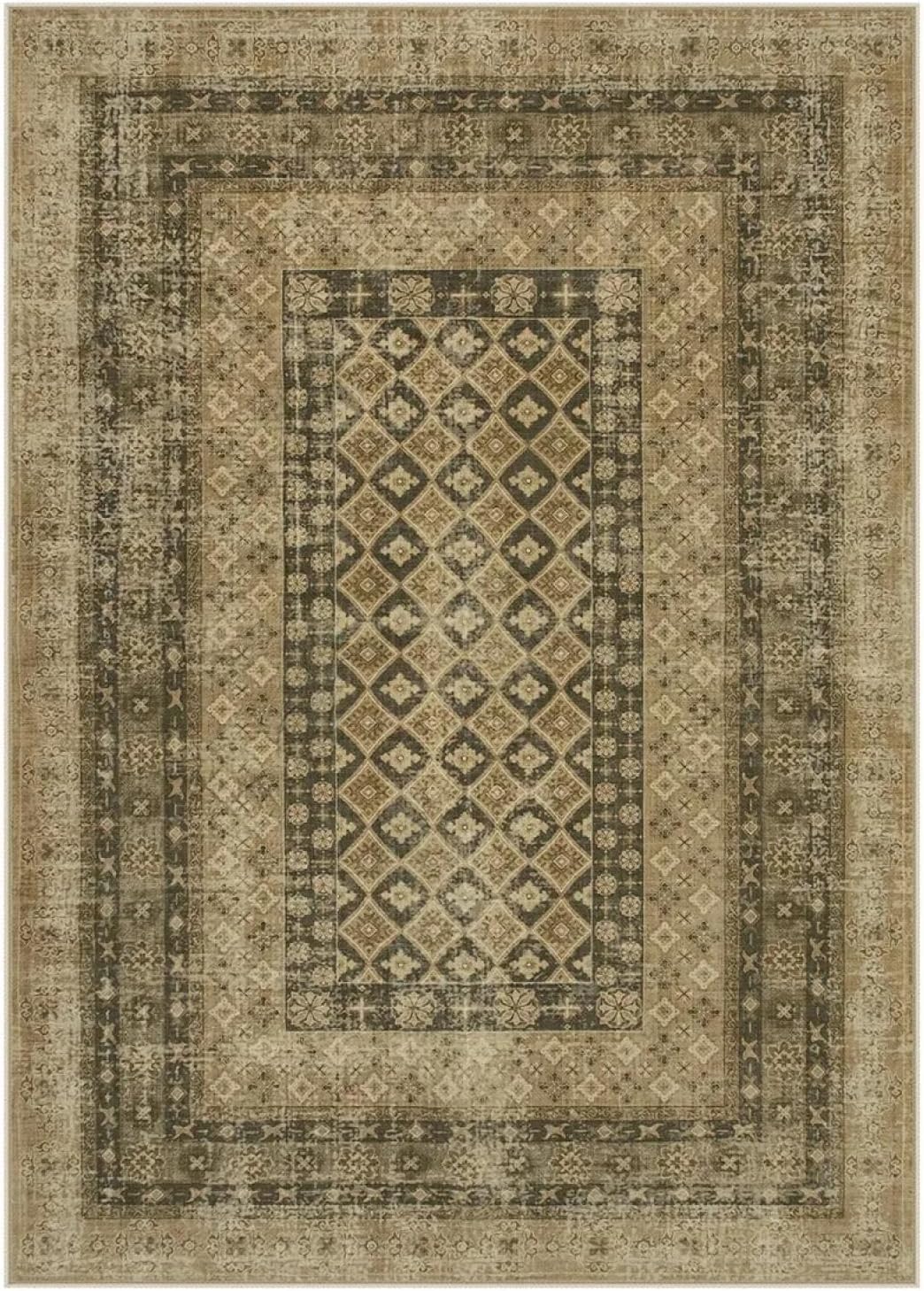 Daisy Washable Vintage Farmhouse Distressed Green Rug Rooms Stylish and Comfortable Rugs(40x60cm/3)