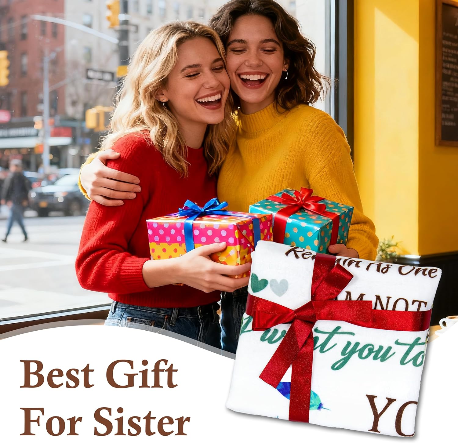 Sister Blanket Gifts from Sister, Sisters Birthday Gift Idea, Gift for Big/Little Sisters on Graduation, Mothers Day, Chrismtas, Sis Soft Throw Blanket 60" x 50" - Image 5