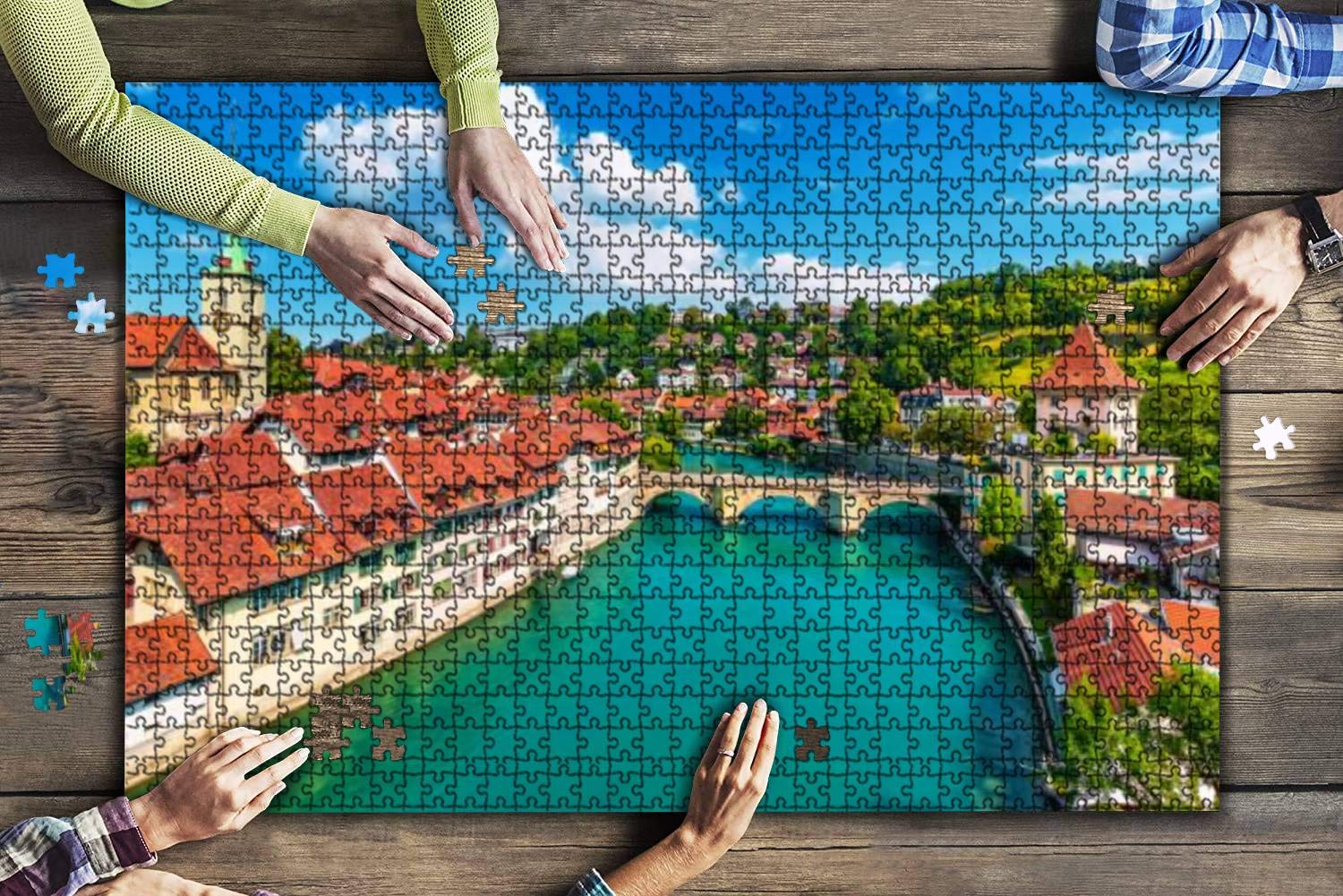 Amazon | 1000ピース ジグソーパズル 風景 ベルン、スイスの夏景色 