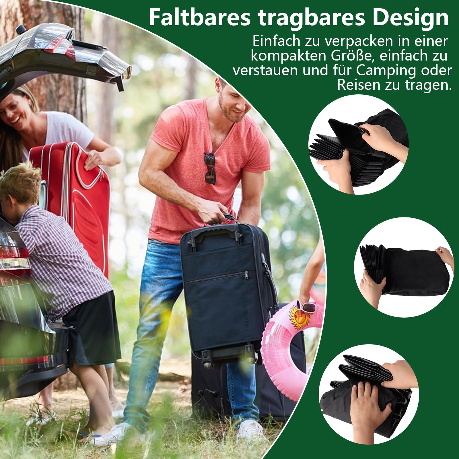 Faltbare Duschbasis, 104x104x13cm große tragbare Duschwanne mit Abflussrohr, Duschzeltbasis, Duschzelt Camping Duschbasis, Zelt Duschwanne Markise Basis für Indoor Outdoor