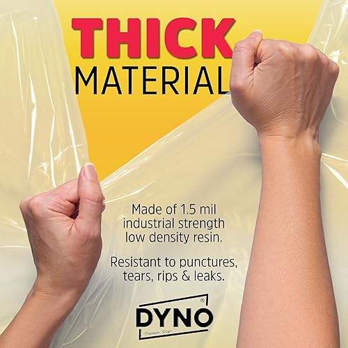 Miniatura 5 de Bolsas de basura de 65 galones resistentes de 0.059in transparentes  30 bolsas de basura grandes  plegadas individualmente  Bolsas de basura