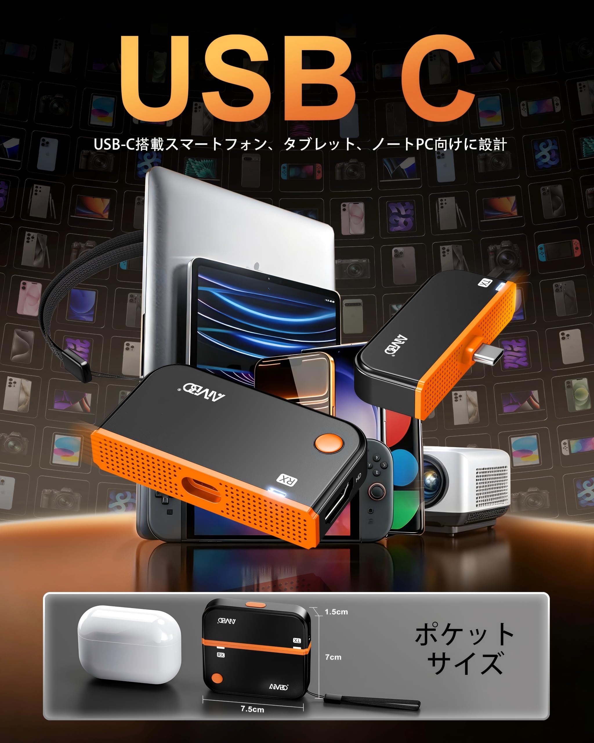 Amazon | AIMIBO ワイヤレスHDMI送受信機 5GHz超低遅延 2WAY接続 無線