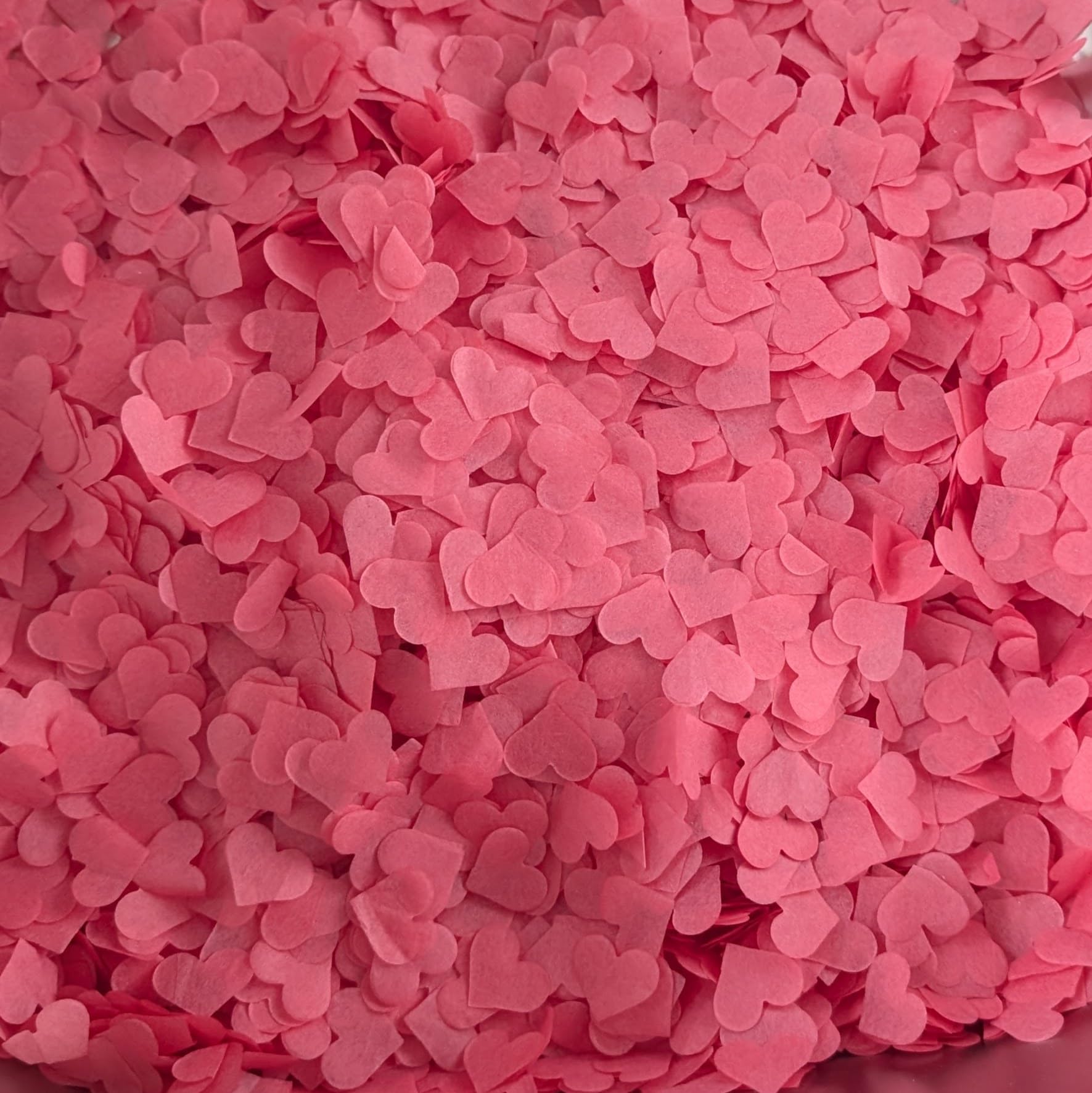 Biodegradable Heart Wedding Confetti | Eco-Friendly Tissue Paper Hearts | Many Colours (Coral Pink, Sample (16g) 5 Handfuls)