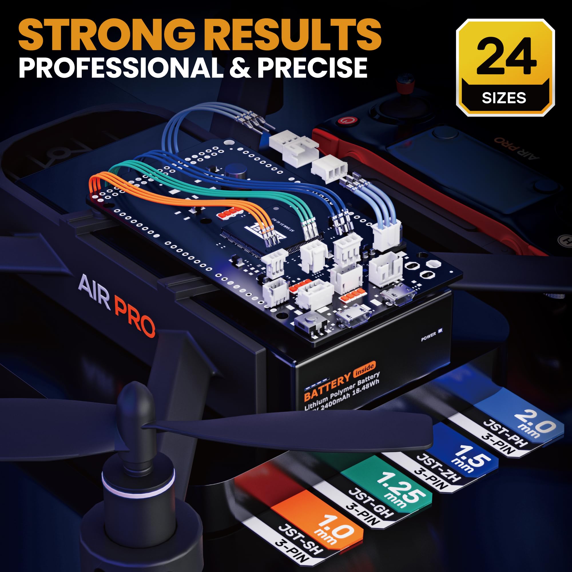 SOMELINE Crimping Tool and Connector Kit, 24 Types of JST Connectors (SH 1.0mm, GH 1.25mm, ZH 1.5mm, PH 2.0mm) - Image 3