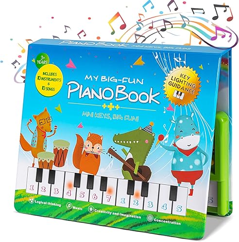 Teclado de piano para niños pequeños con libro, juguetes musicales educativos para niños de 3, 4, 5, 6 años, regalos para niños y niñas