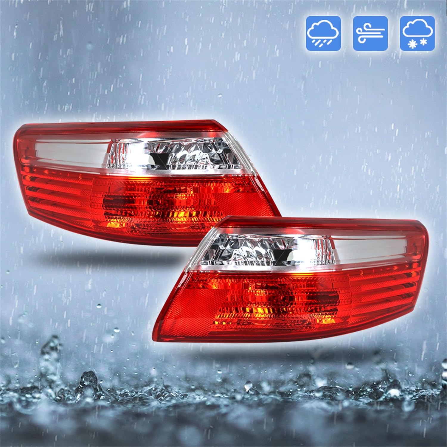 1 Pair Passenger and Driver Tail Lights Replacement for Toyota Camry 2007-2009 Tail Lamp 8155006240 8155133340