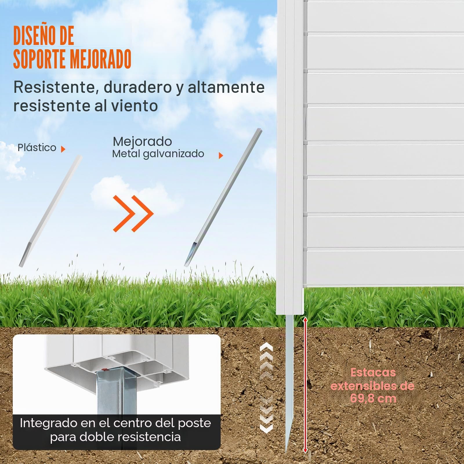VEVOR Paneles de Valla de Privacidad de Vinilo 127x127 cm Valla de Aire Acondicionado Pantallas de Privacidad para Exteriores, Recinto para Equipos de Piscina, Kit de Paneles de Rejilla (3 Paneles)