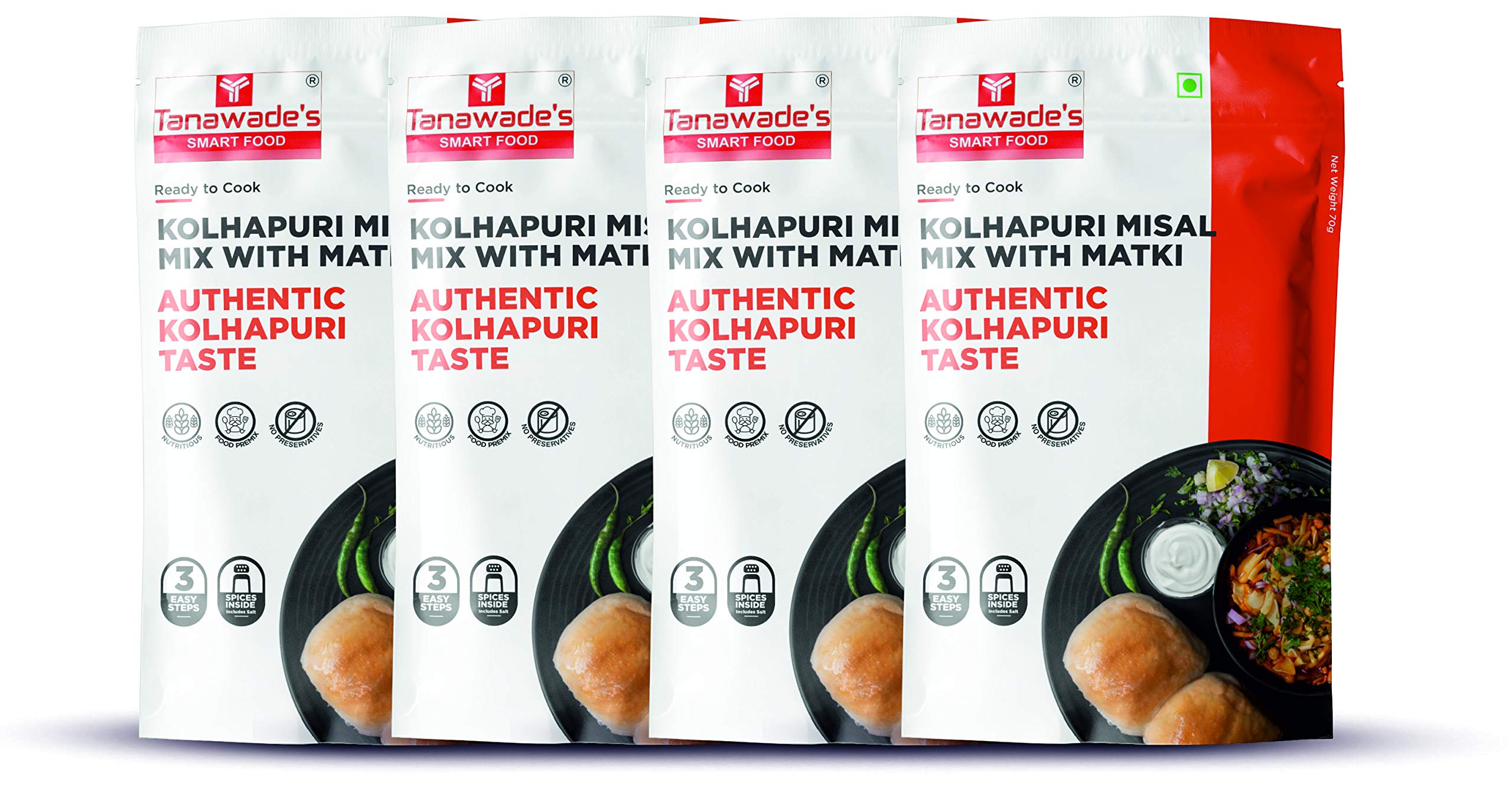 Tanawades Smart Food Instant Kolhapuri Misal Mix, (Buy 3 Get 1 Free) Ready to Cook, Home Food & Flavours, Pack of 4 (B07JLN9L6W) Amazon Price History, Amazon Price Tracker