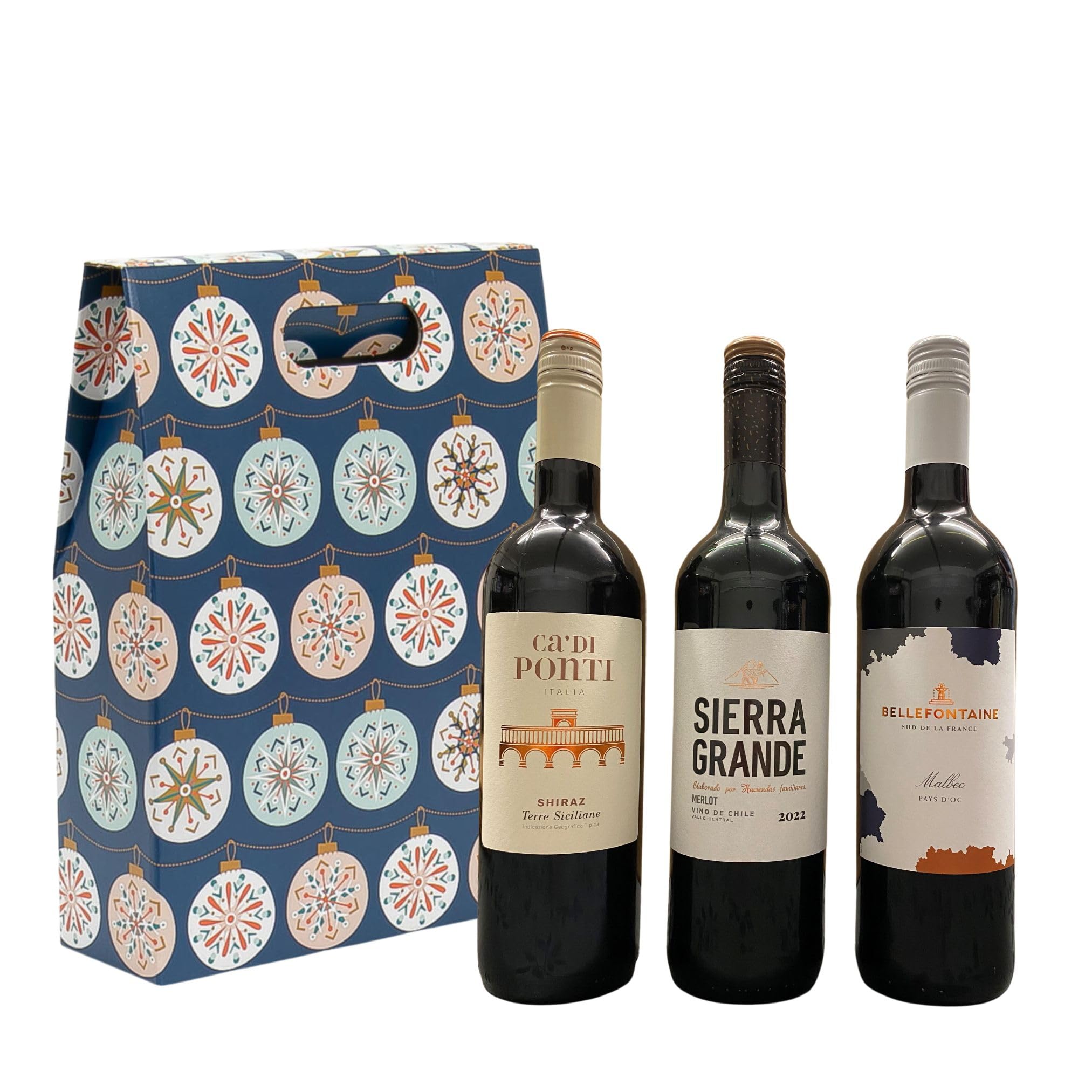 Vino Coco "3 Favourite Reds" Red Wine Gift Set | 3 x 750ml Bottles | Malbec, Merlot and Shiraz - Averages 13% ABV