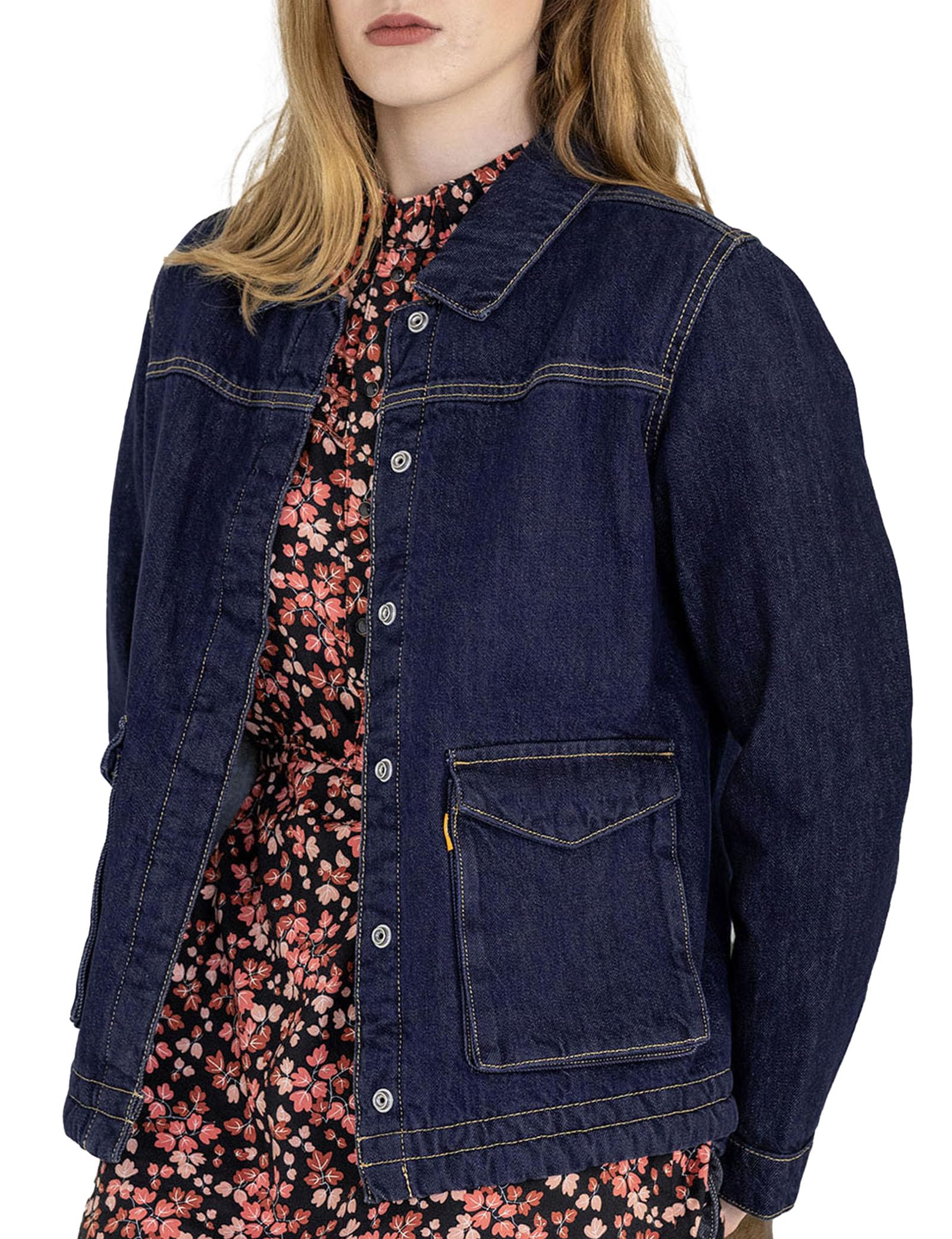 Enorsia Women's Blue Borg Lined Indigo Denim Jacket In Size 16