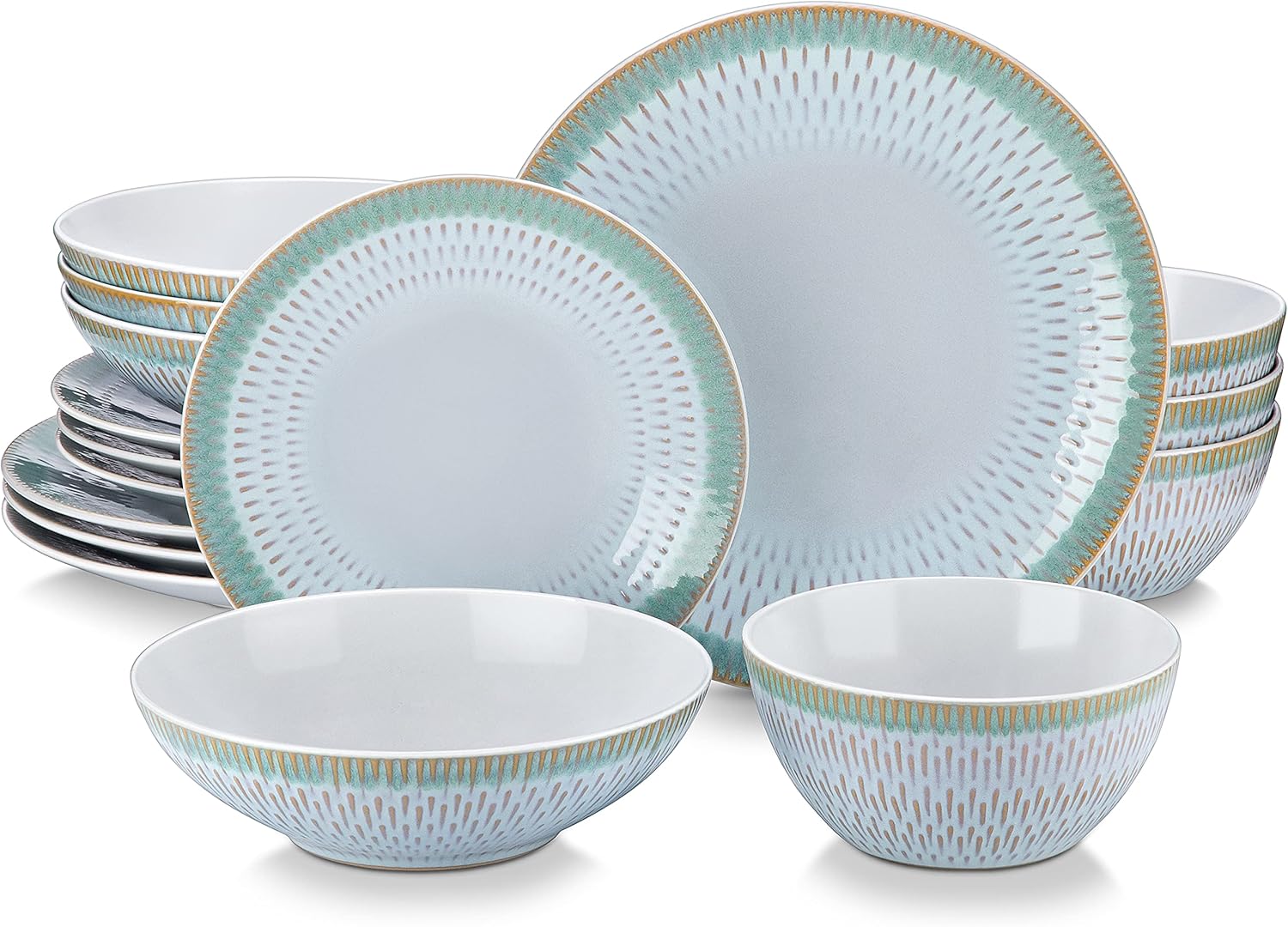 vancasso Pluvo Stoneware Dinnerware Set Embossed Vintage