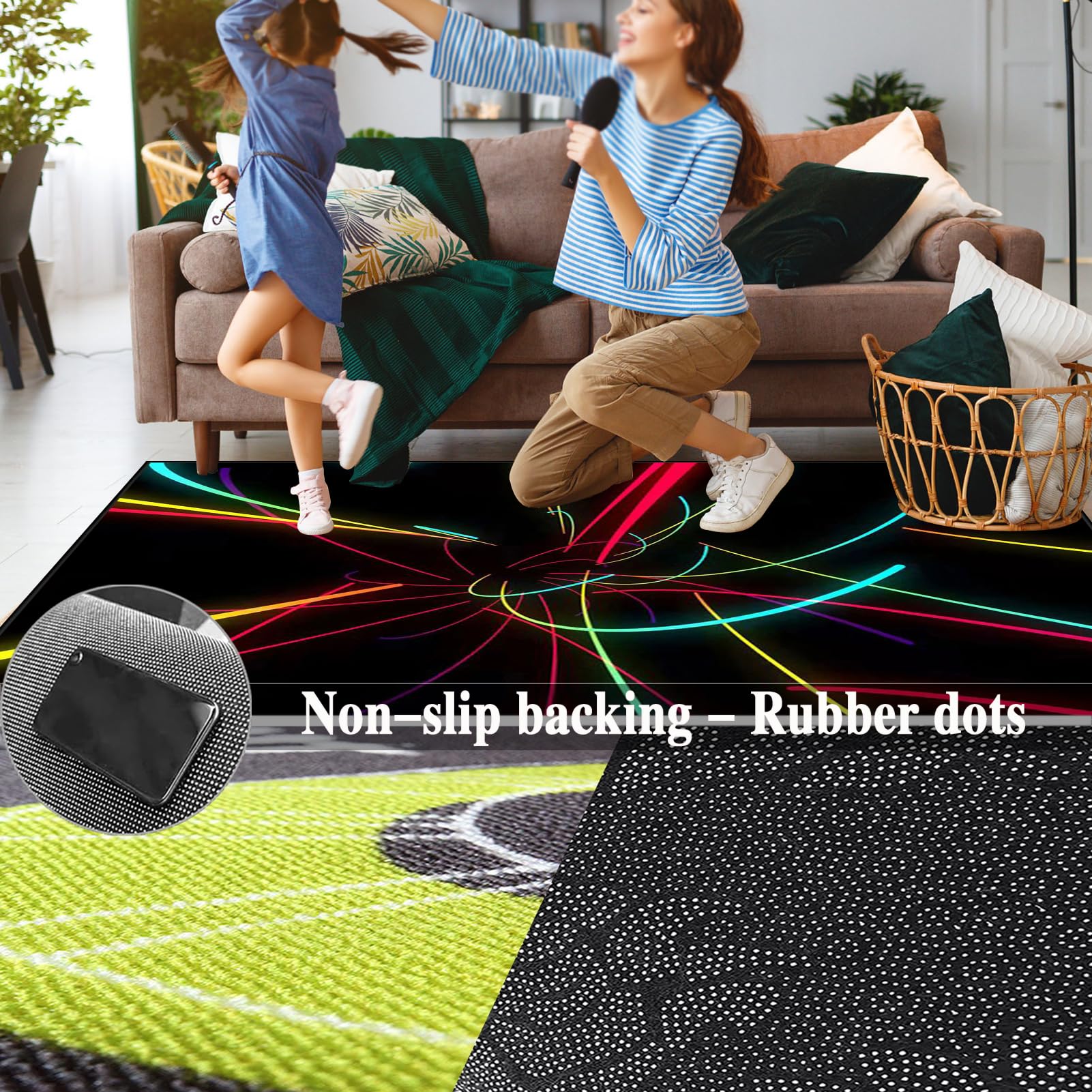 Tapis pour Batterie Acoustique, Tapis de Batterie électrique, Tapis de Tambour Insonorisé Rectangulaire Professionnel Tapis de Sol, Tapis pour Batterie Electronique, Tambour Tapis 120 x 100 cm