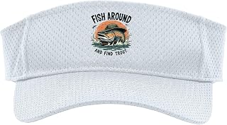 Fish Around and Find Trout Vintage Funny Fishing Sport Sun Visor