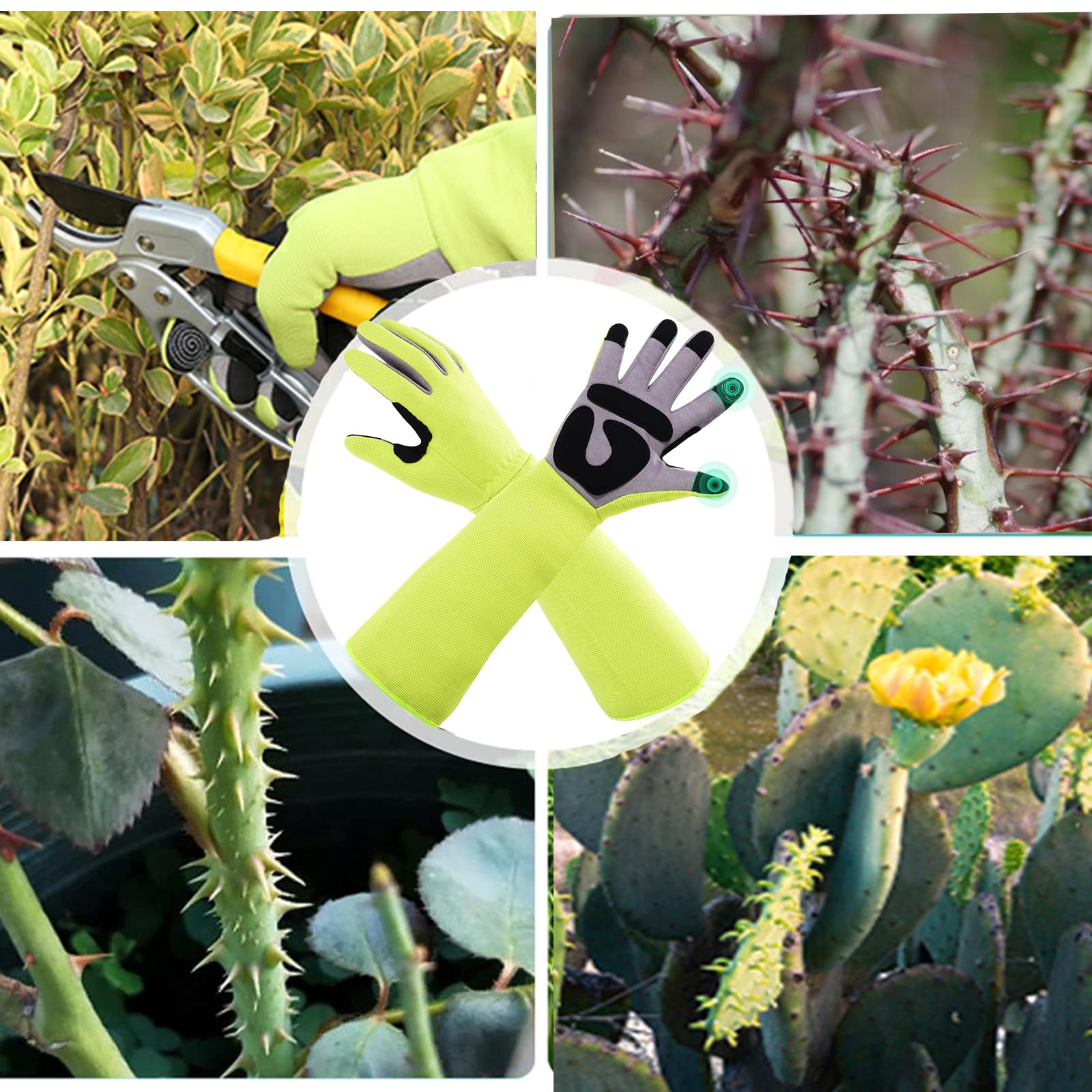 Gartenhandschuhe, vollständiger Schutz, Gartenhandschuhe gegen lange Dornen, Zweige und Büsche, Kratzer, atmungsaktiv, bequem, Gartengeschenke für Frauen, Gartengeräte,