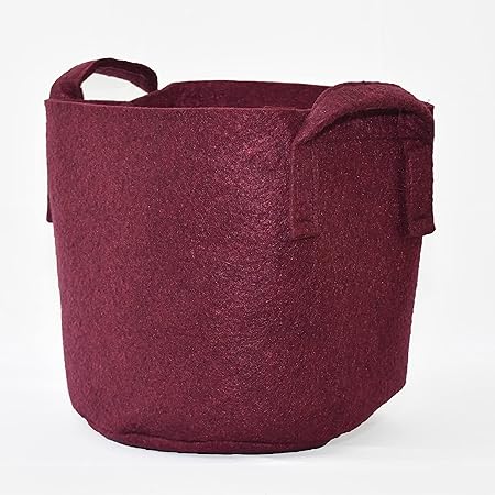 Mega Bags 500 GSM Geo Fabric Oxy Grow Bags for Terrace Garden (Maroon , Size : 15 x 15 inch ) - Set of 3